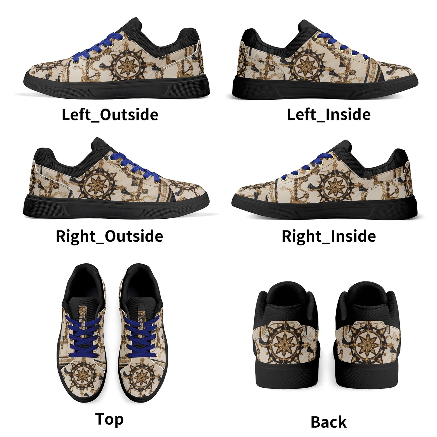 Sailor Jerri Unisex Lightweight Low Top PU Mesh Skateboard Shoes - HipHatter