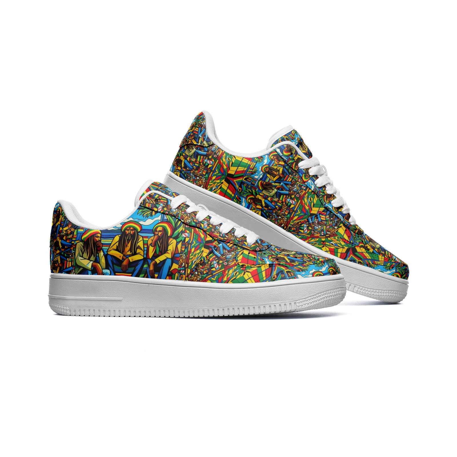 3 Wise Rasta Men Leather Sneakers - HipHatter
