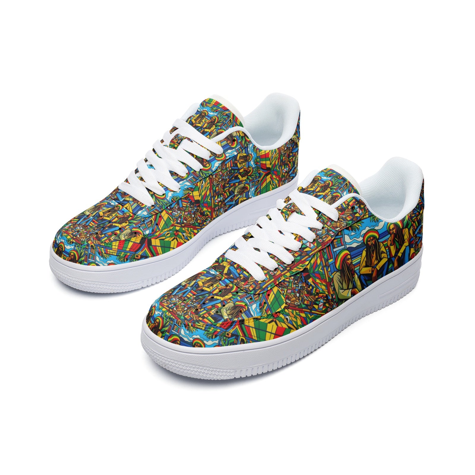 3 Wise Rasta Men Leather Sneakers - HipHatter