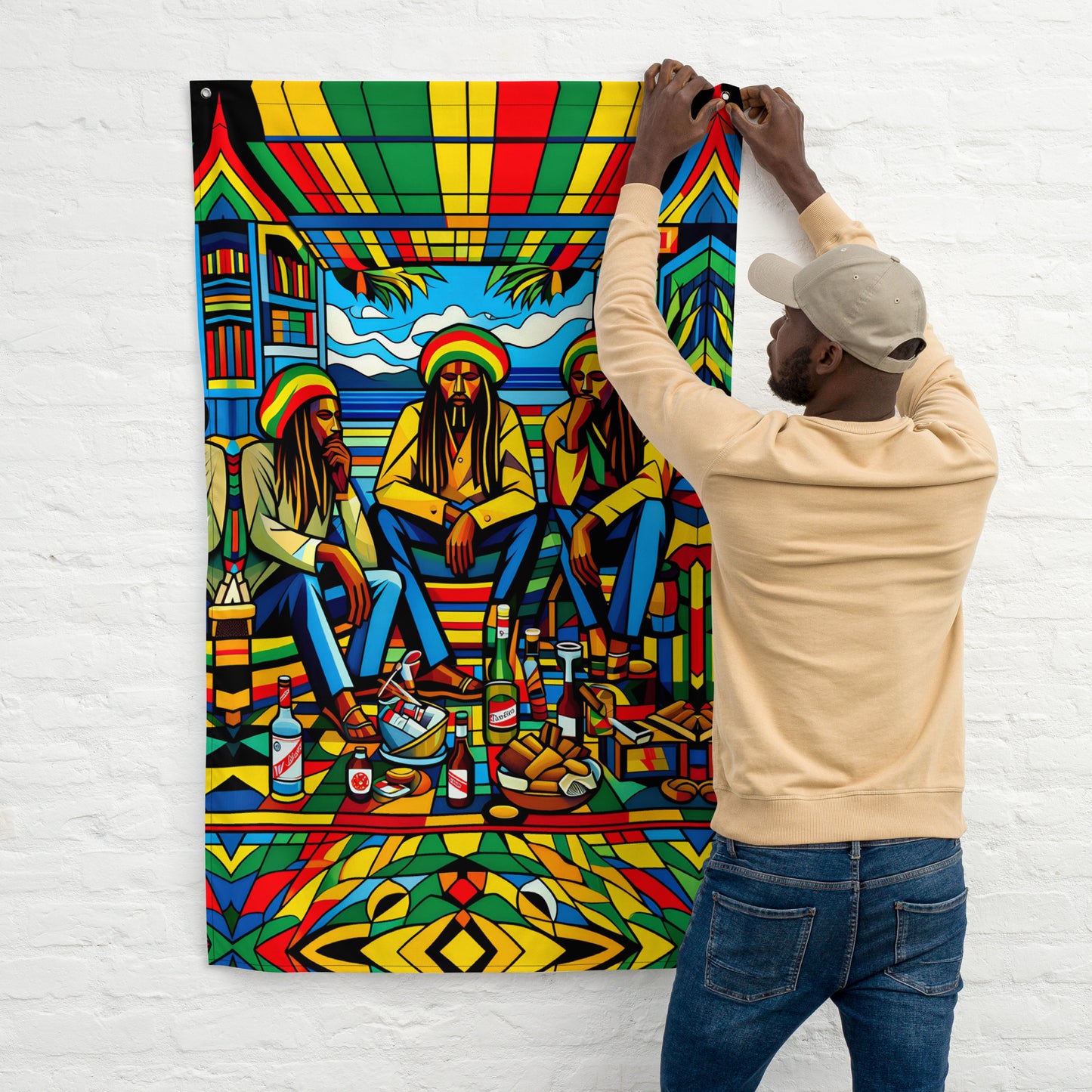 Three Wise Rasta Men Decorative Flag Drape - HipHatter