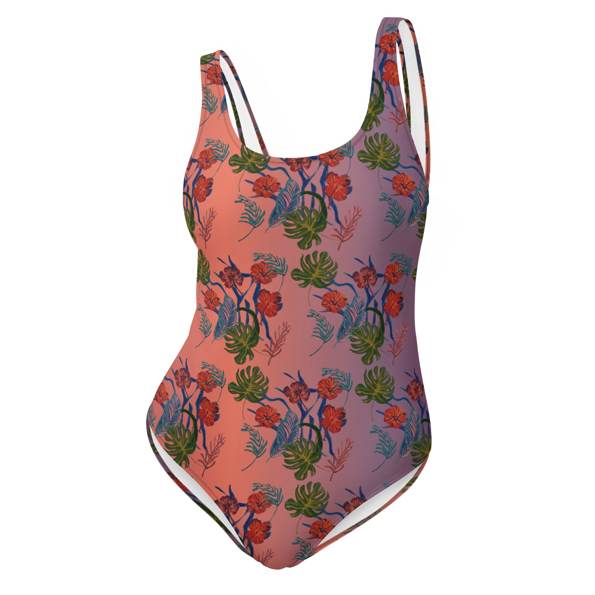 Till Dawn Purple Floral One-Piece Swimsuit - HipHatter