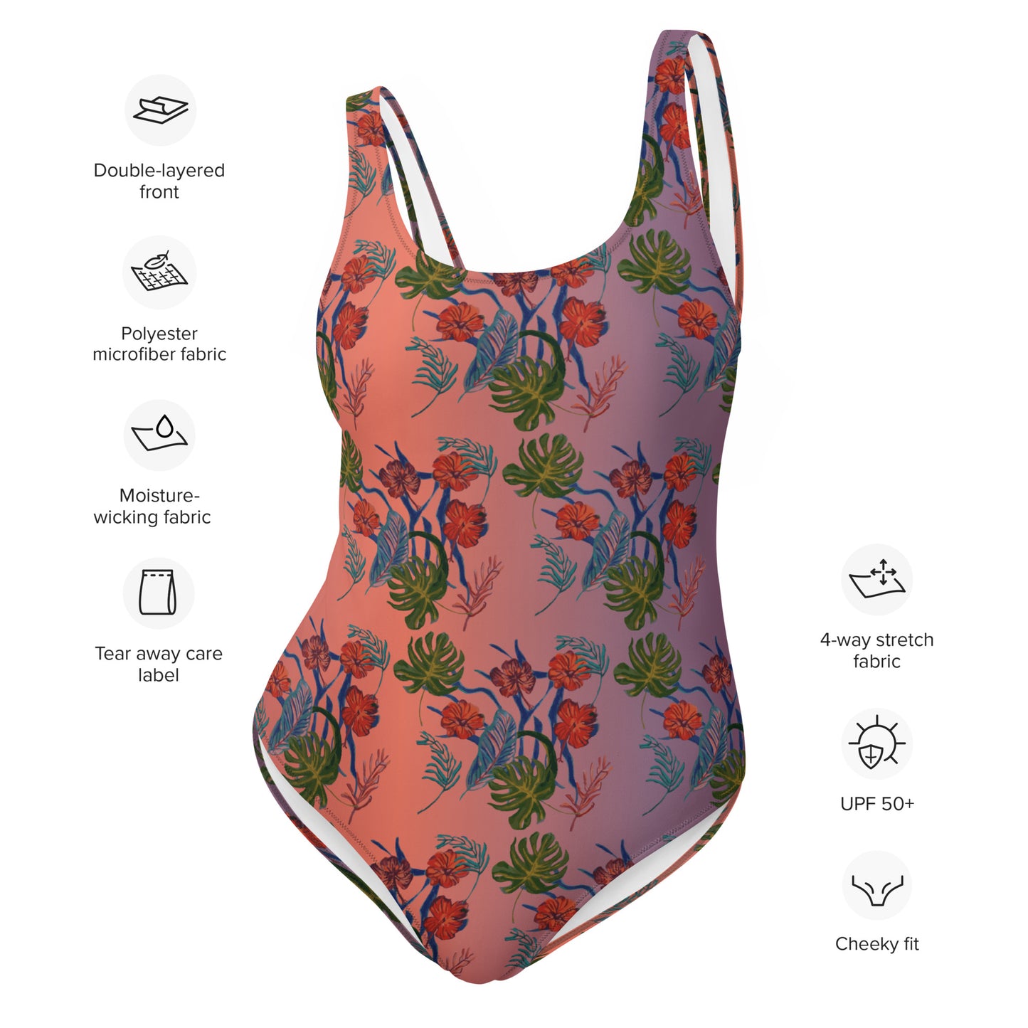 Till Dawn Purple Floral One-Piece Swimsuit - HipHatter