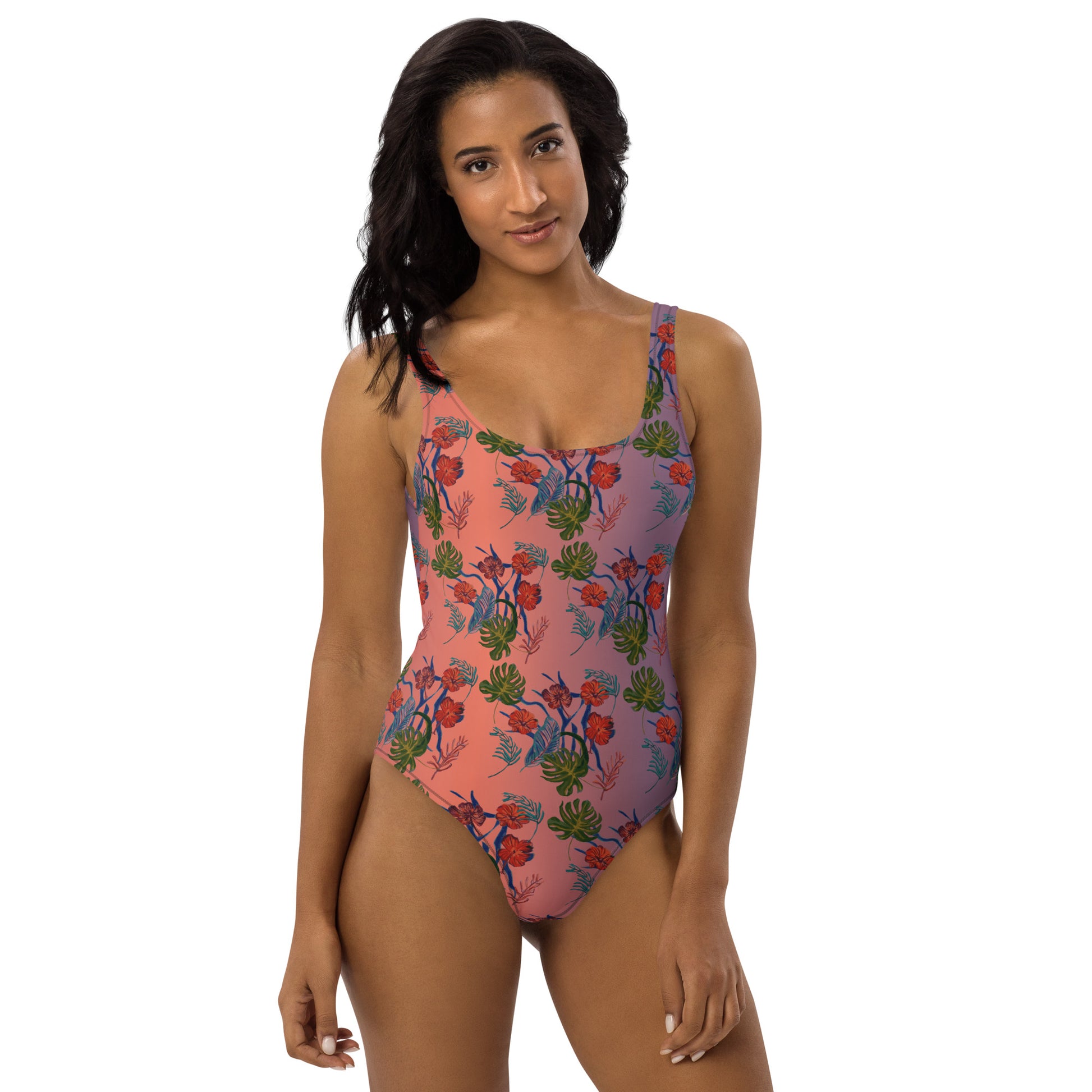 Till Dawn Purple Floral One-Piece Swimsuit - HipHatter