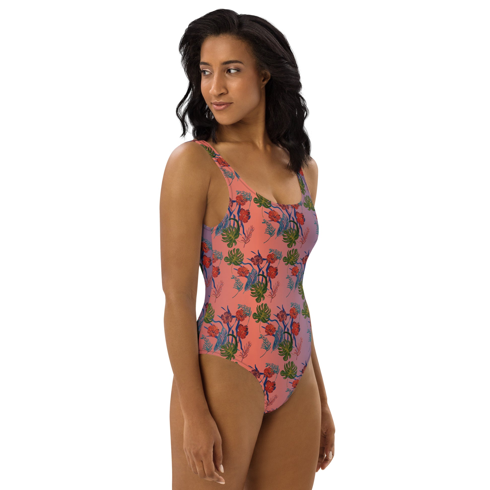 Till Dawn Purple Floral One-Piece Swimsuit - HipHatter