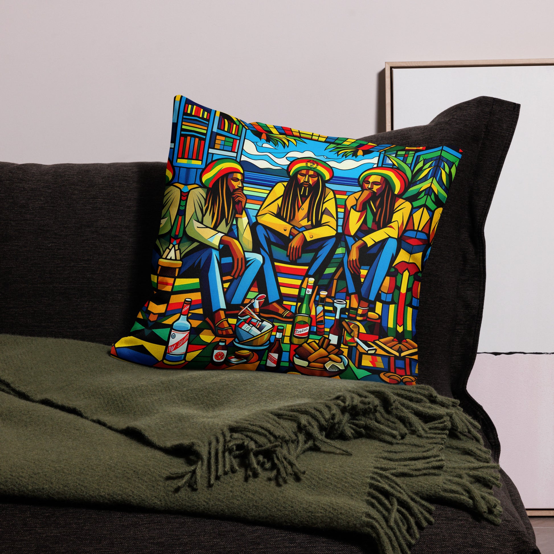 Three Wise Rasta Men Premium Pillow - HipHatter