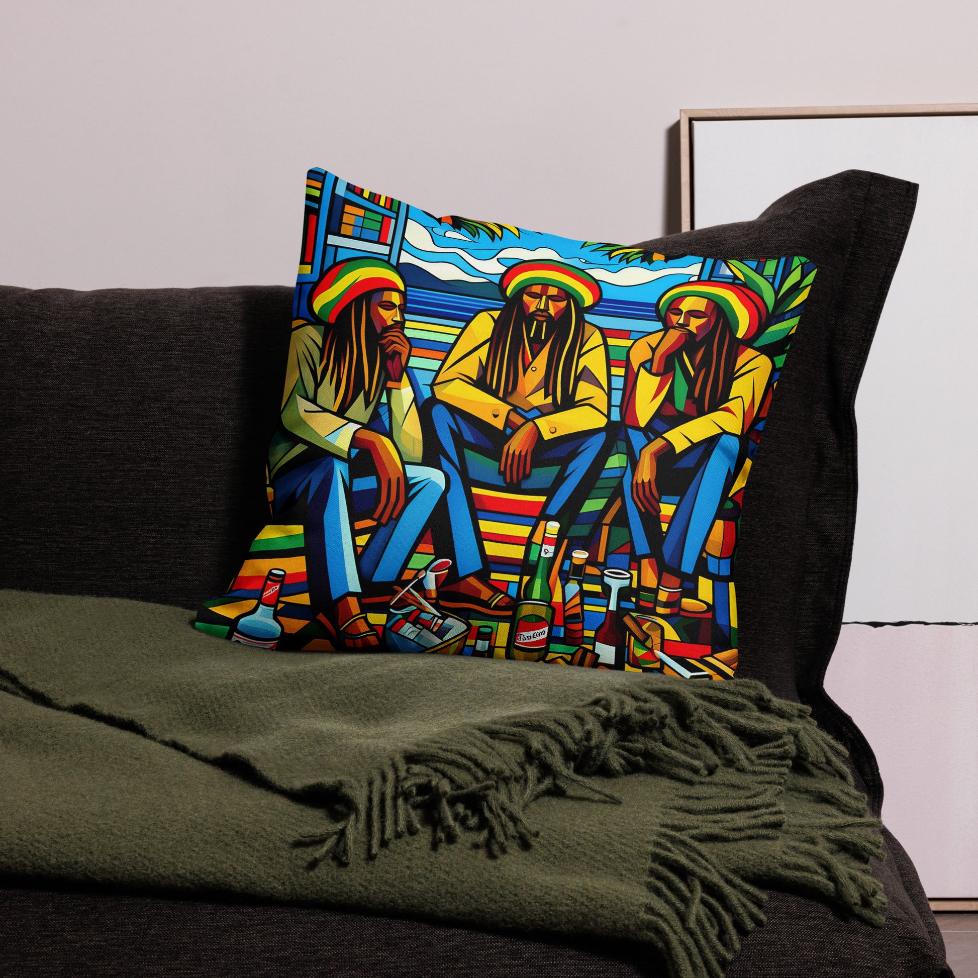 Three Wise Rasta Men Premium Pillow - HipHatter