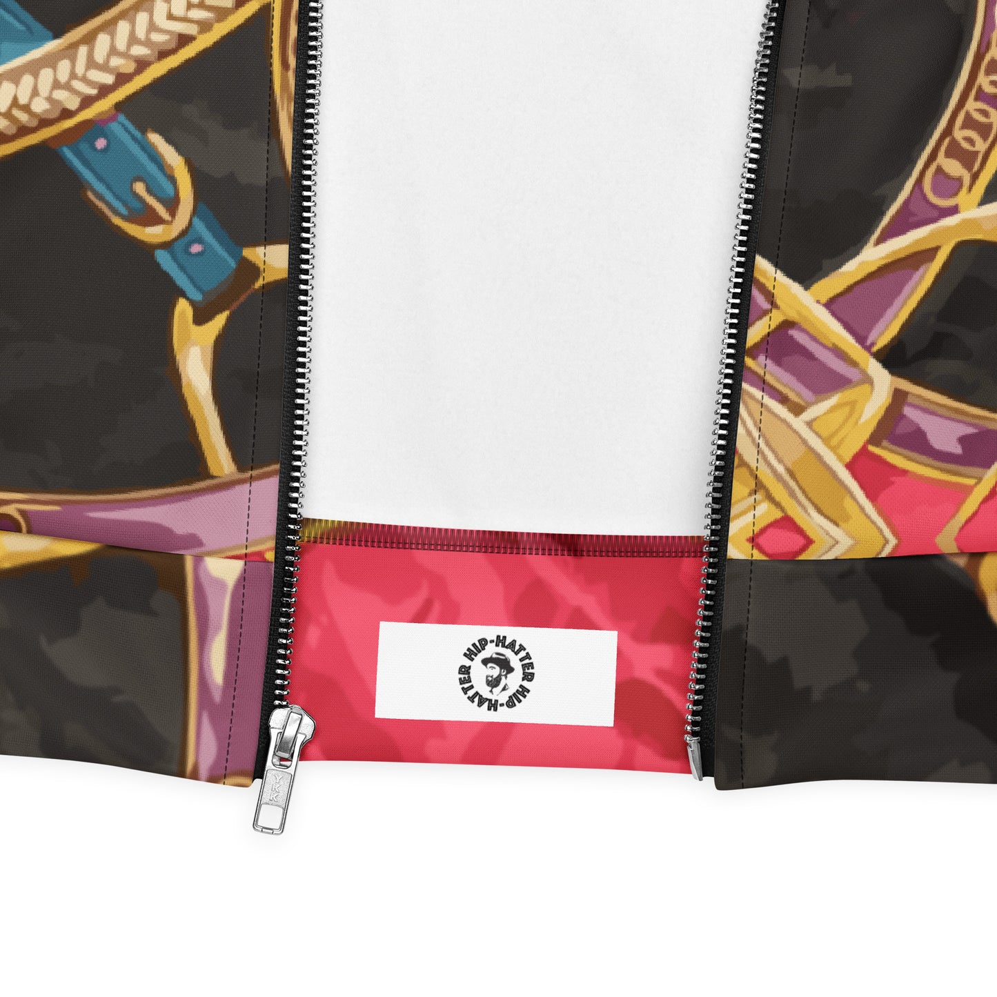 Pink Equestrian Scarf Print Unisex Bomber Jacket - HipHatter