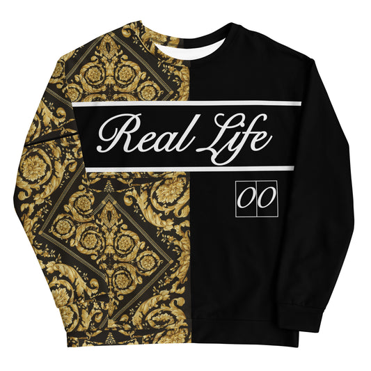 Real Life black and gold baroque team Unisex Sweatshirt - HipHatter