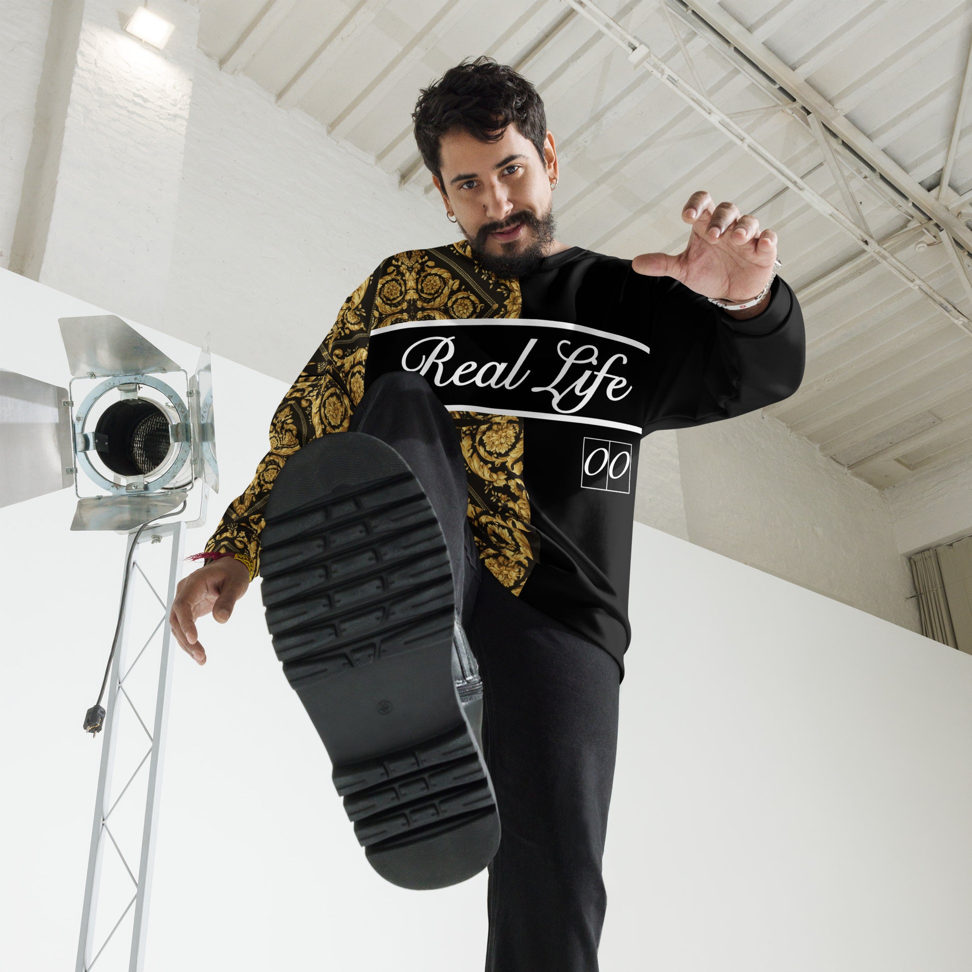 Real Life black and gold baroque team Unisex Sweatshirt - HipHatter