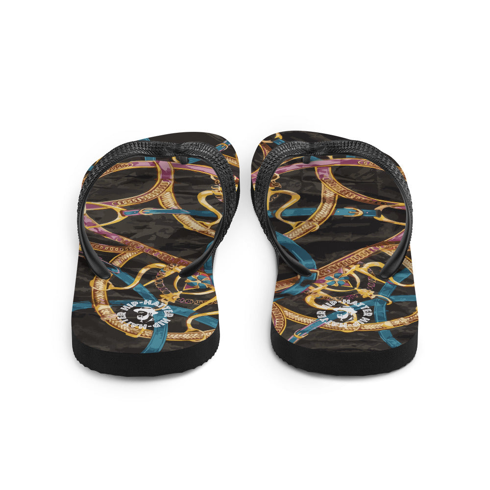 Black Equestrian Flip-Flops - Hip-Hatter