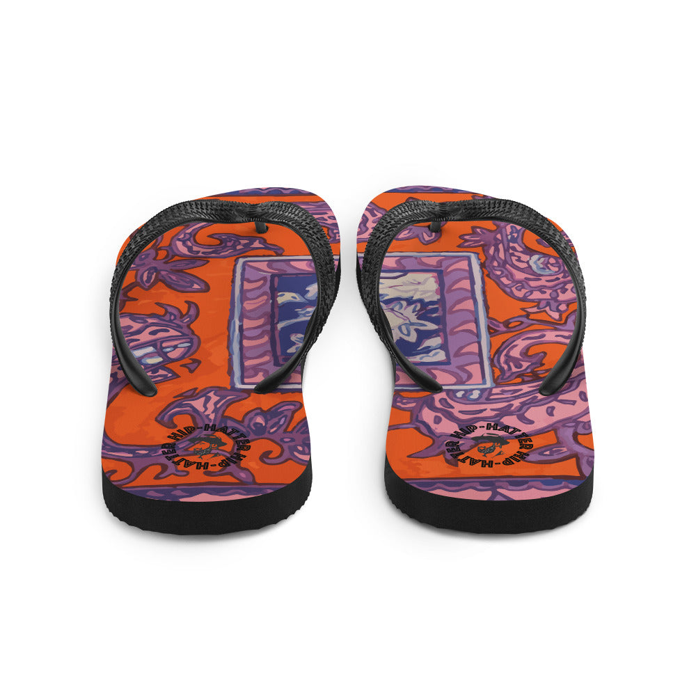 Orange Paisley Flip-Flops - Hip-Hatter