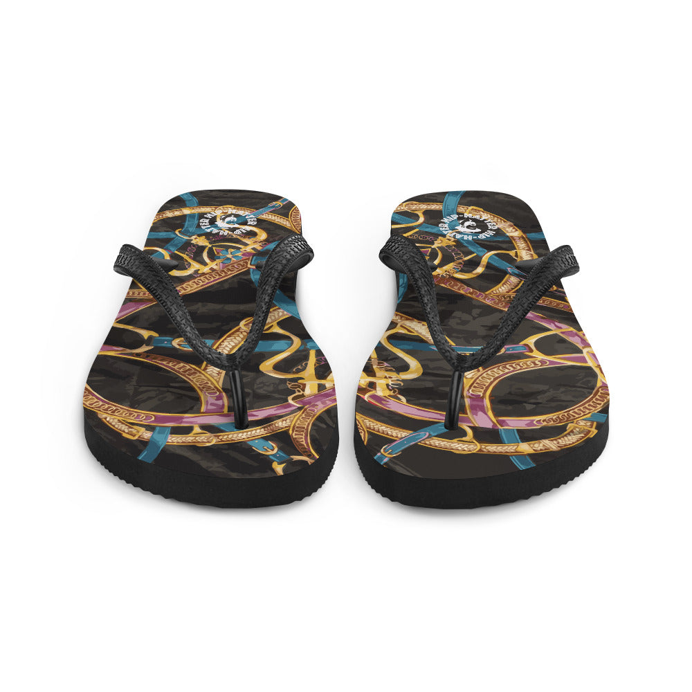 Black Equestrian Flip-Flops - Hip-Hatter