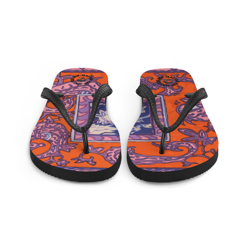 Orange Paisley Flip-Flops - Hip-Hatter