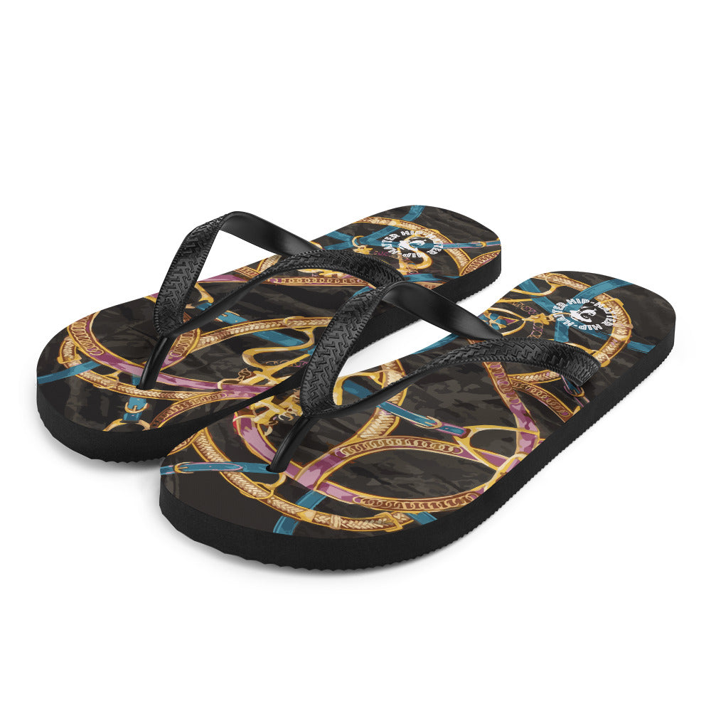 Black Equestrian Flip-Flops - Hip-Hatter