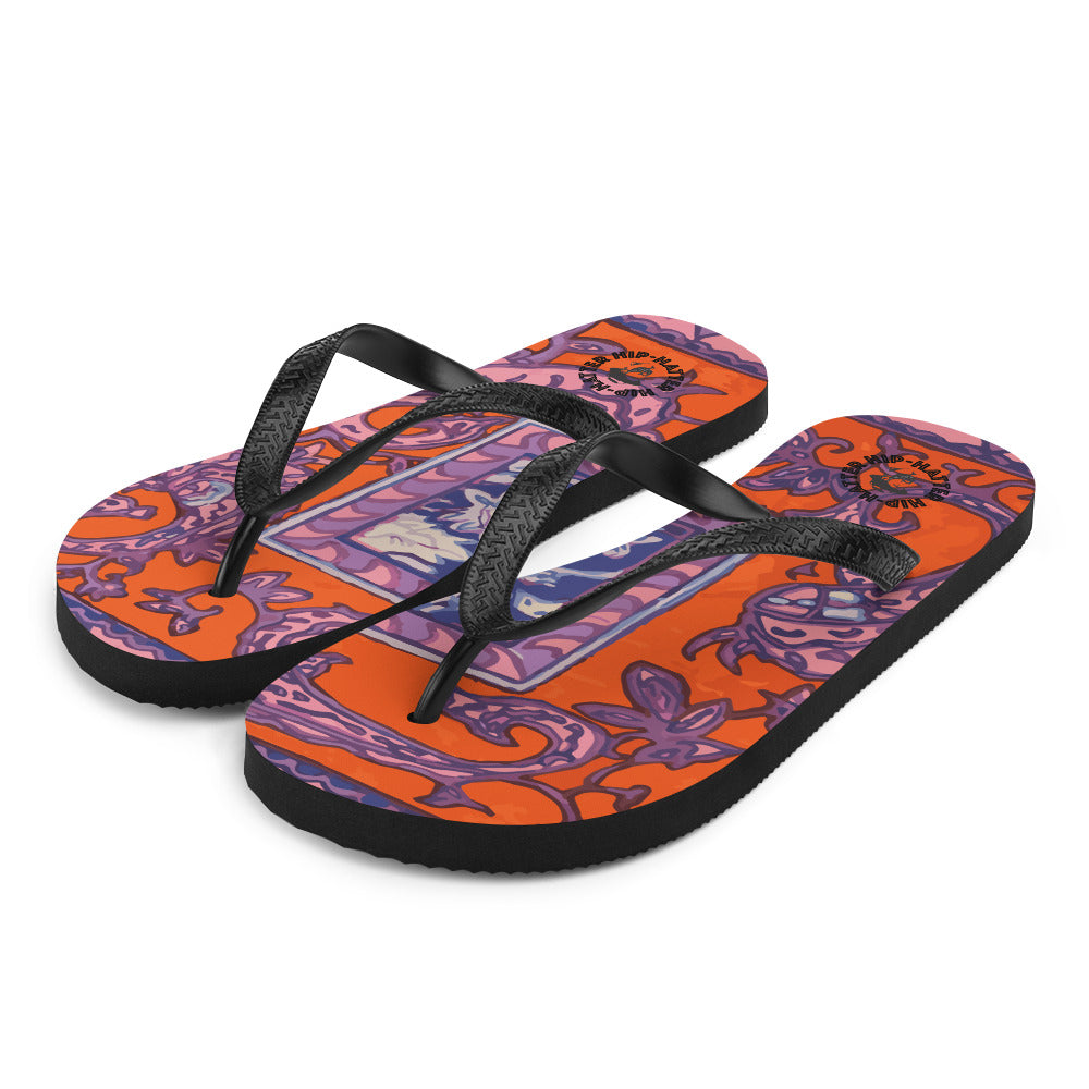 Orange Paisley Flip-Flops - Hip-Hatter