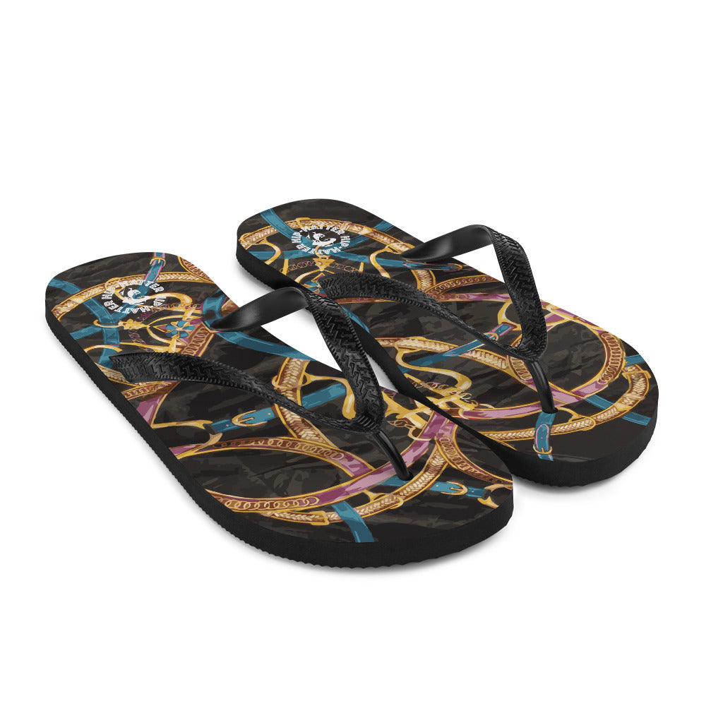 Black Equestrian Flip-Flops - Hip-Hatter