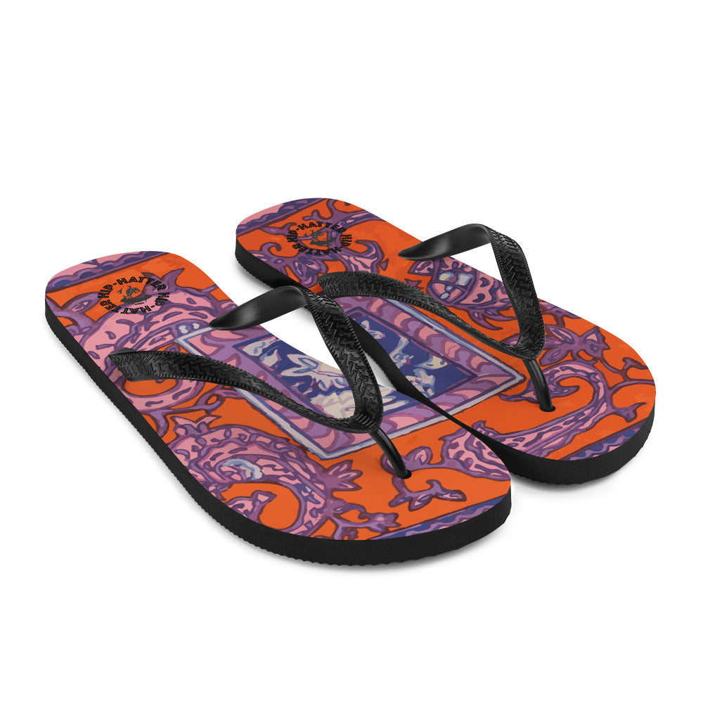 Orange Paisley Flip-Flops - Hip-Hatter