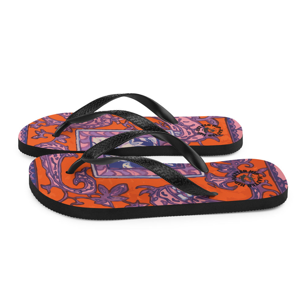 Orange Paisley Flip-Flops - Hip-Hatter