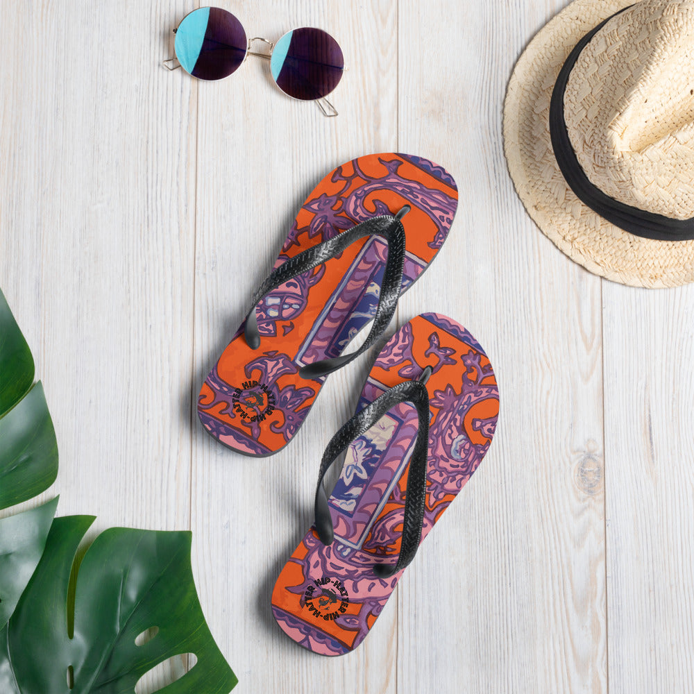 Orange Paisley Flip-Flops - Hip-Hatter