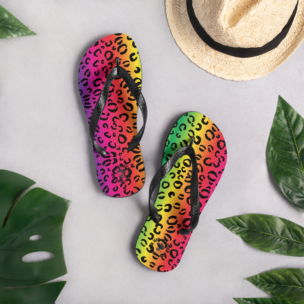 Rainbow Leopard Flip-Flops- Hip-Hatter
