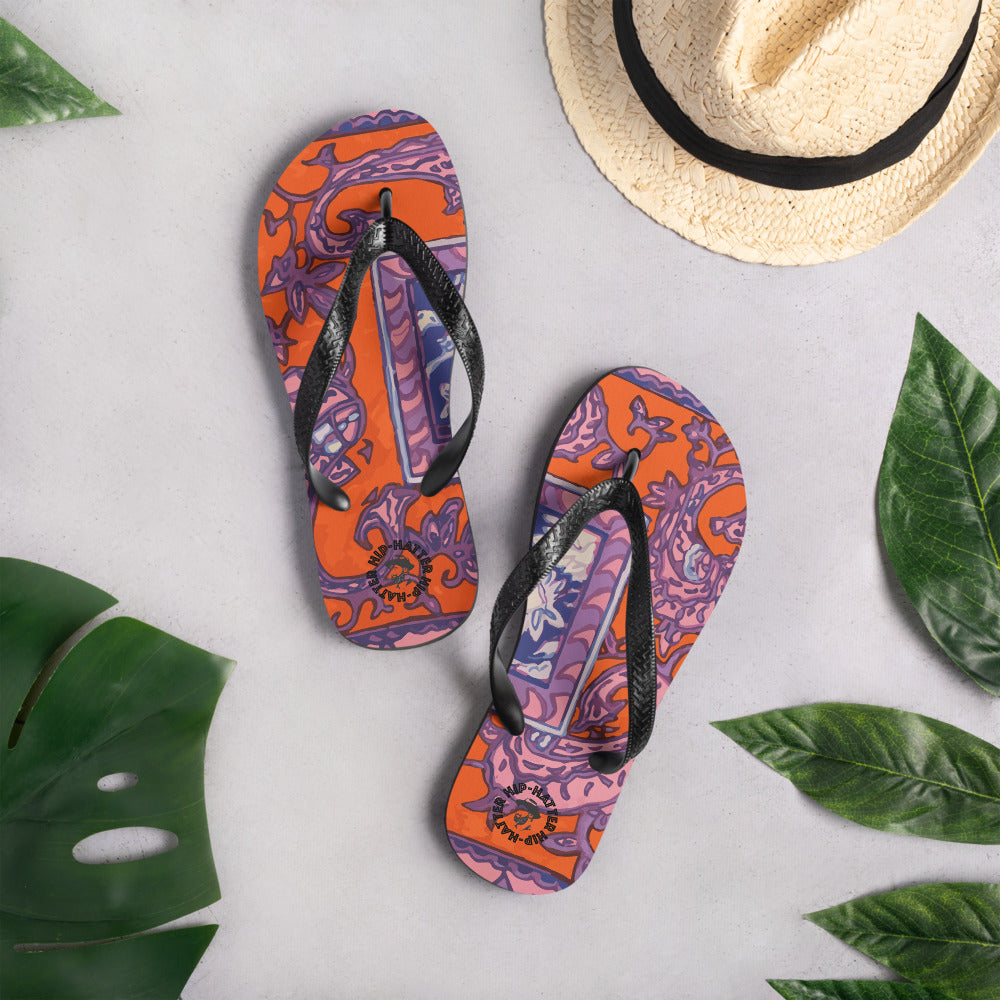 Orange Paisley Flip-Flops - Hip-Hatter
