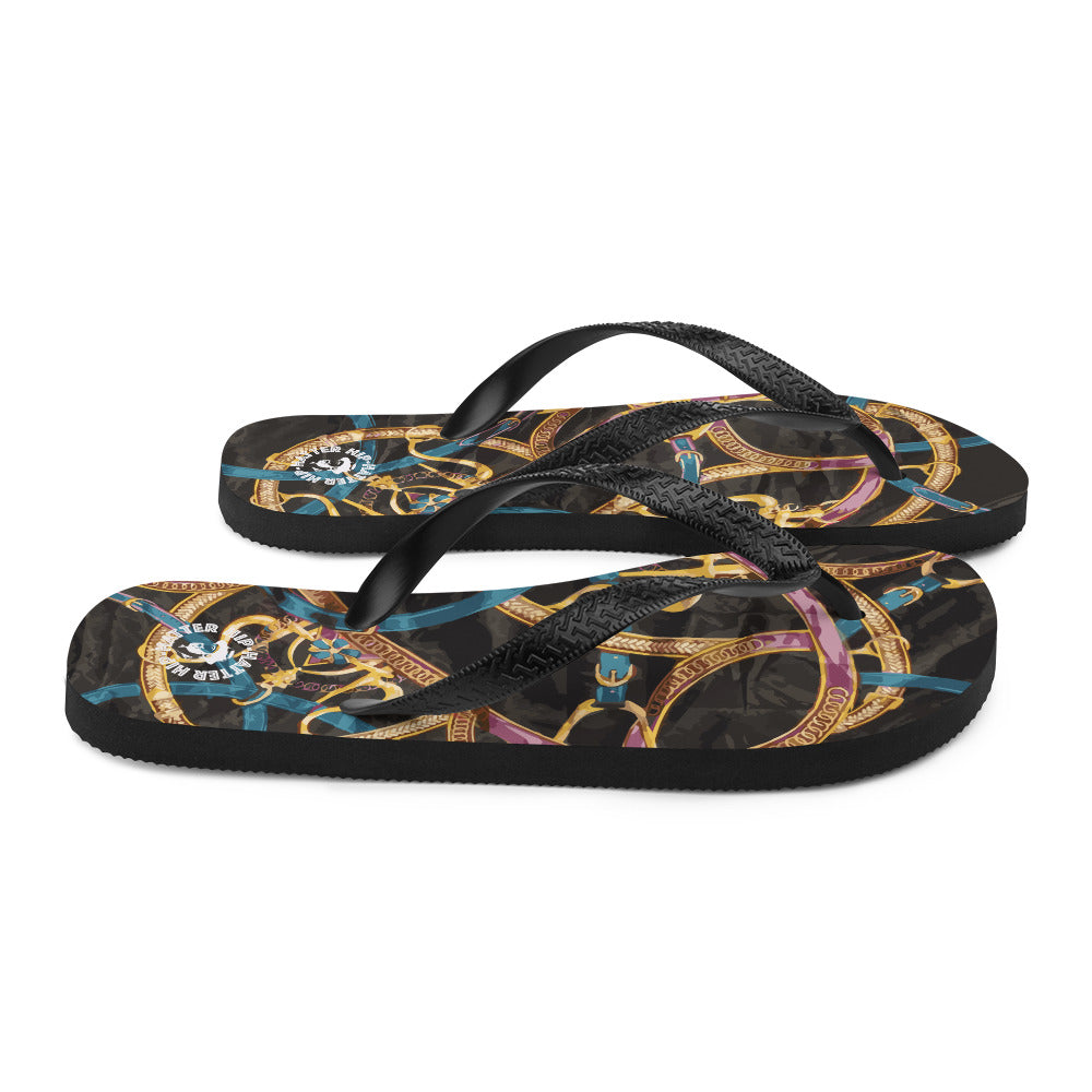 Black Equestrian Flip-Flops - Hip-Hatter