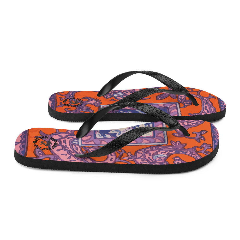 Orange Paisley Flip-Flops - Hip-Hatter