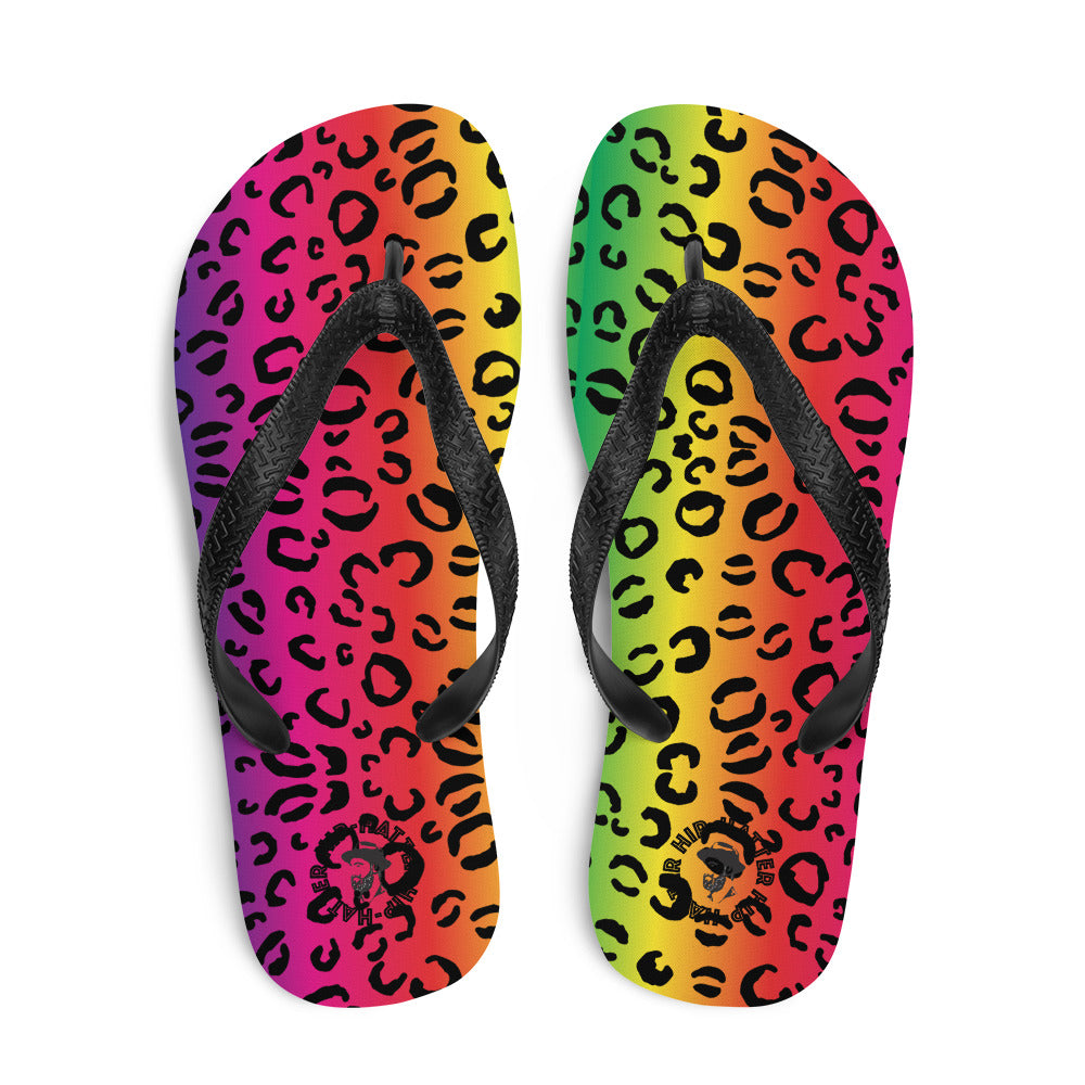Rainbow Leopard Flip-Flops- Hip-Hatter