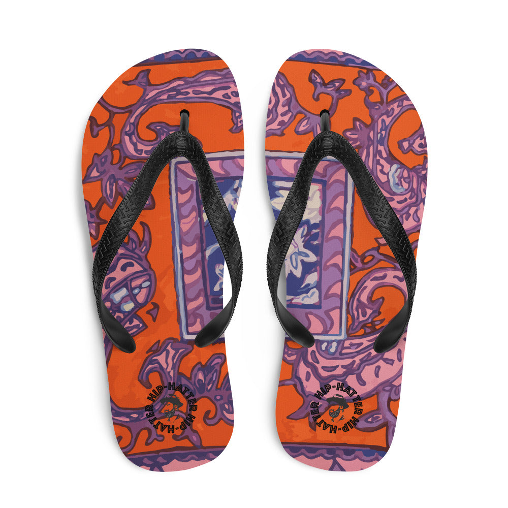 Orange Paisley Flip-Flops - Hip-Hatter