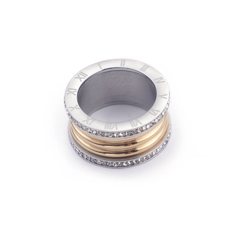 Stainless Steel Roman Numeral Colosseum Ring - HipHatter