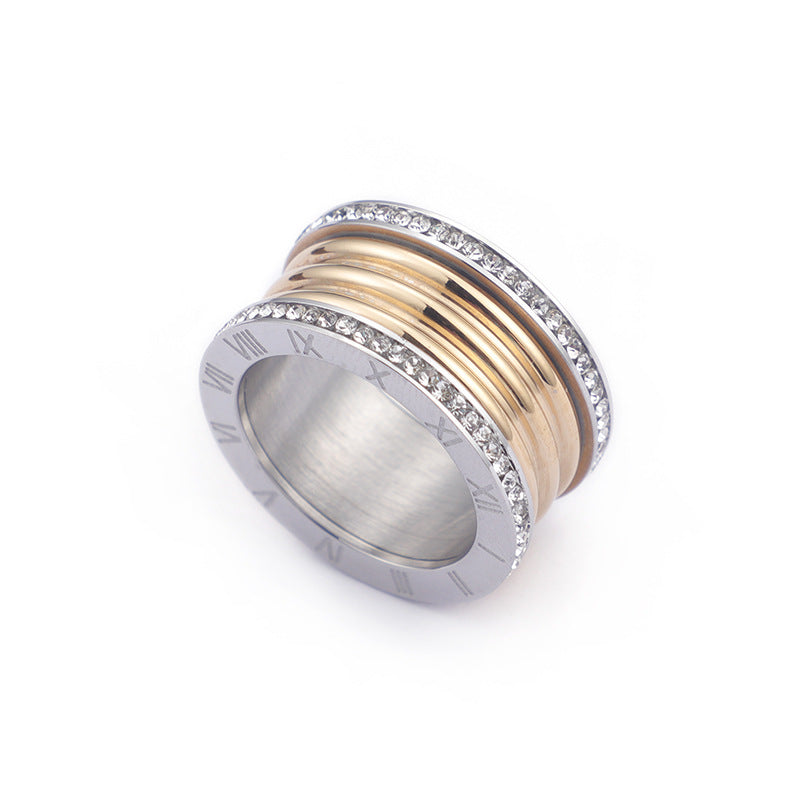 Stainless Steel Roman Numeral Colosseum Ring - HipHatter