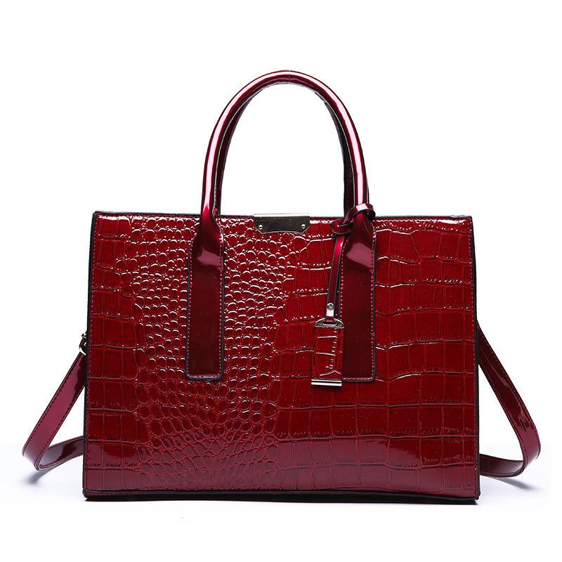 Croc Pattern Messenger Tote Hand Bag - HipHatter