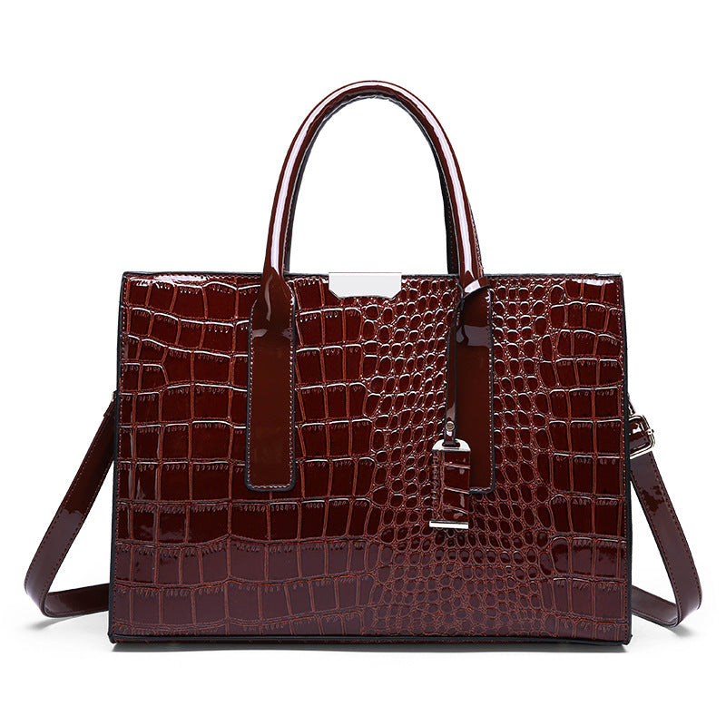 Croc Pattern Messenger Tote Hand Bag - HipHatter
