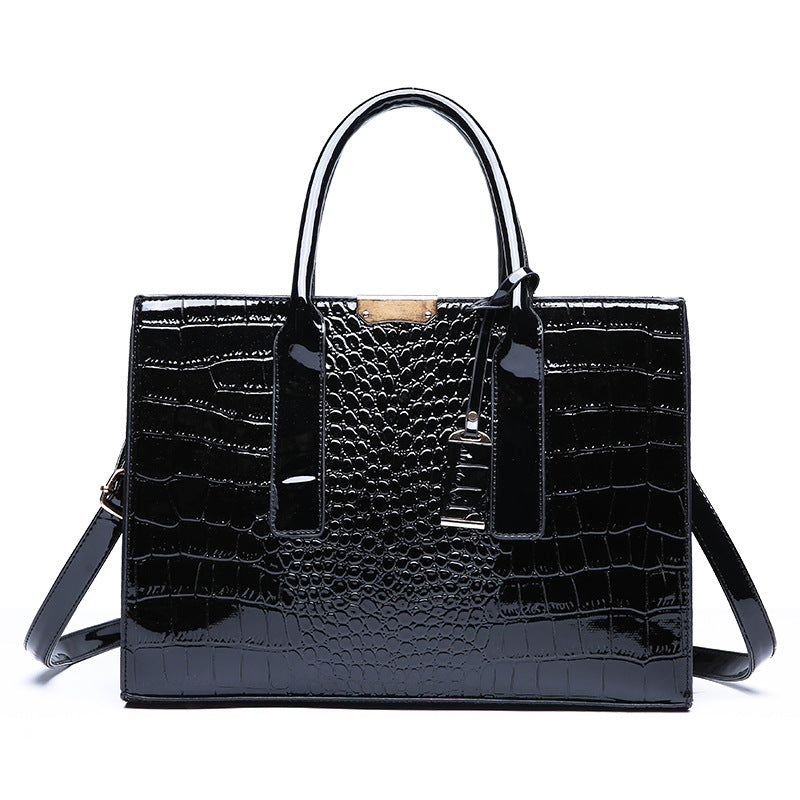 Croc Pattern Messenger Tote Hand Bag - HipHatter