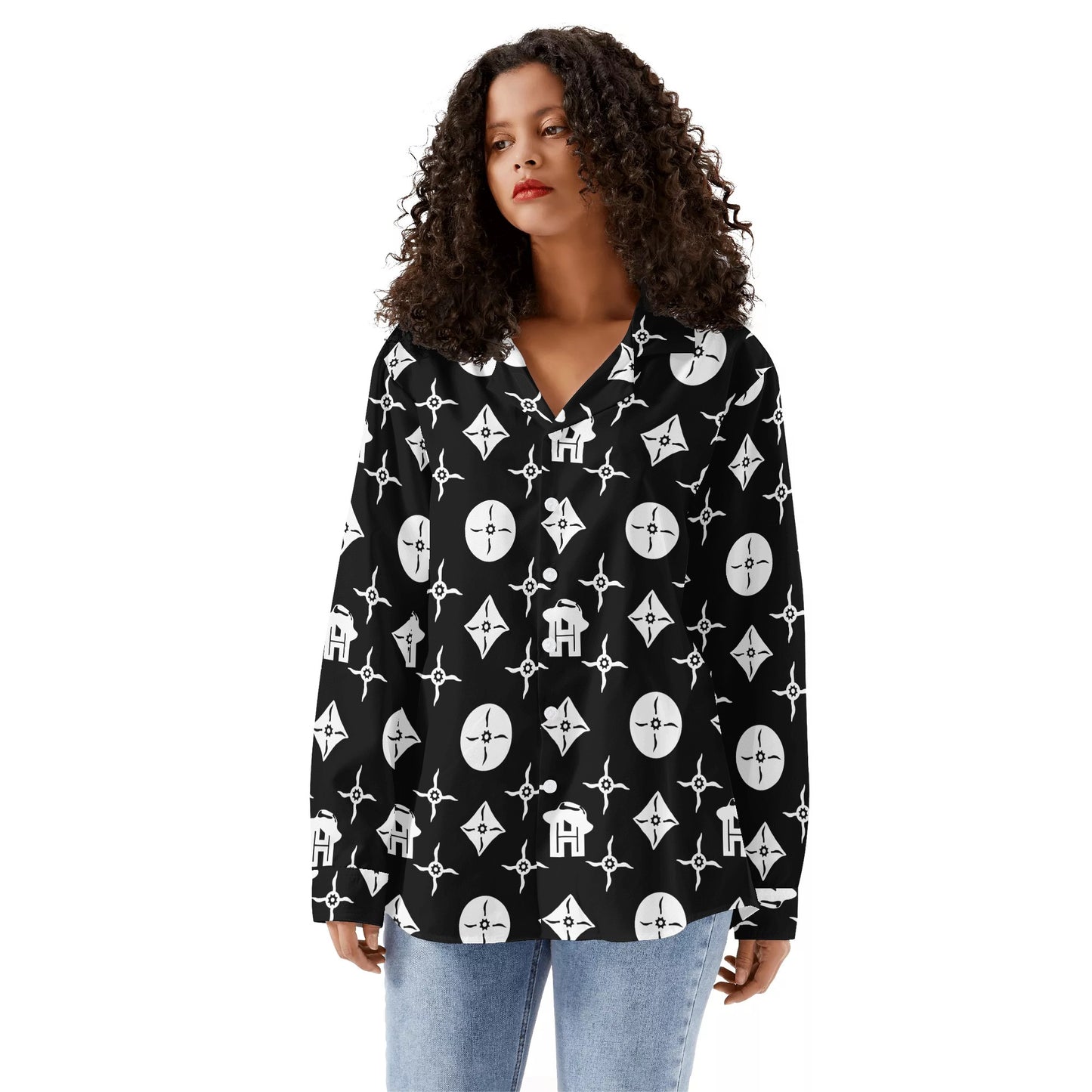 Women's Long Sleeve Button Down Shirt - HipHatter