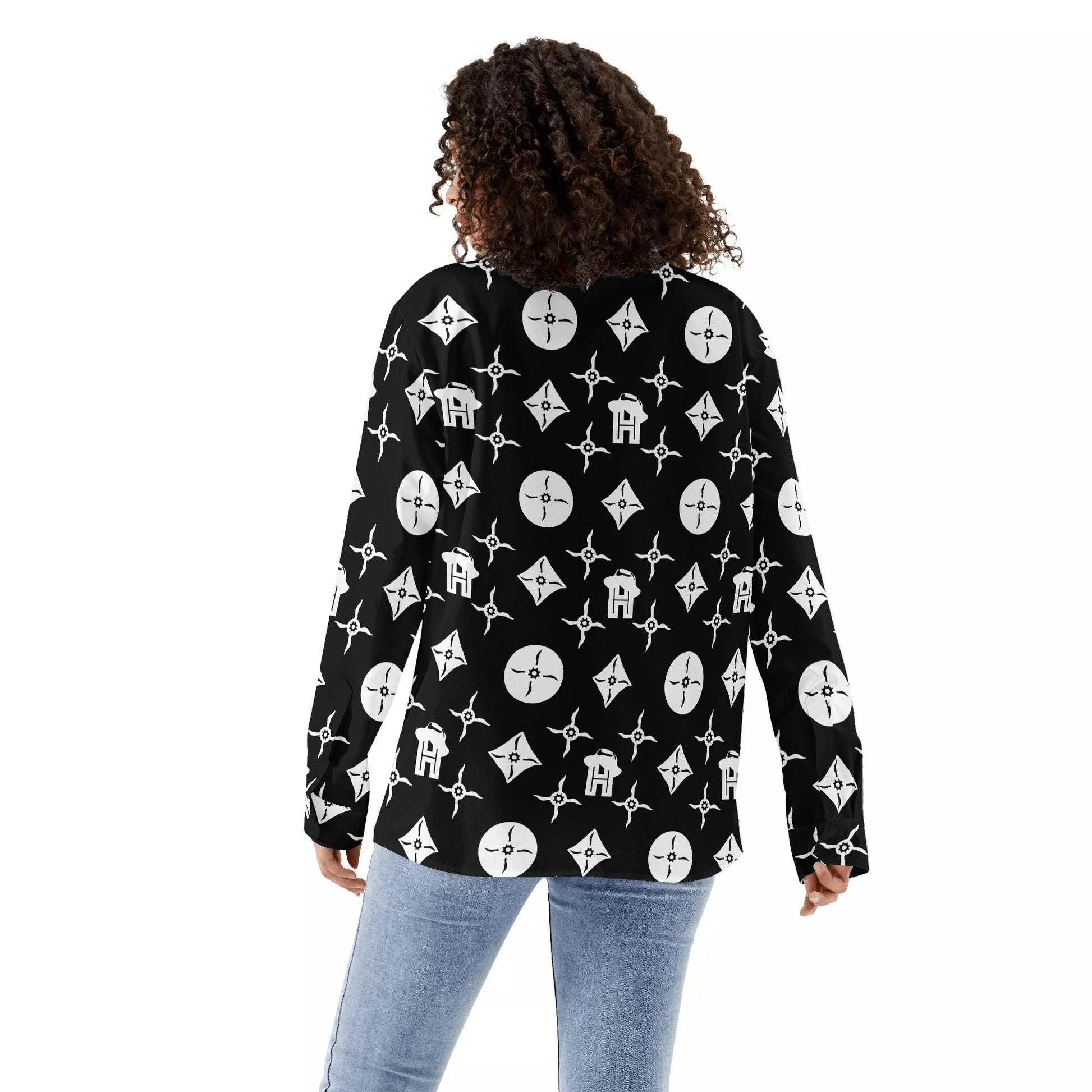 Women's Long Sleeve Button Down Shirt - HipHatter