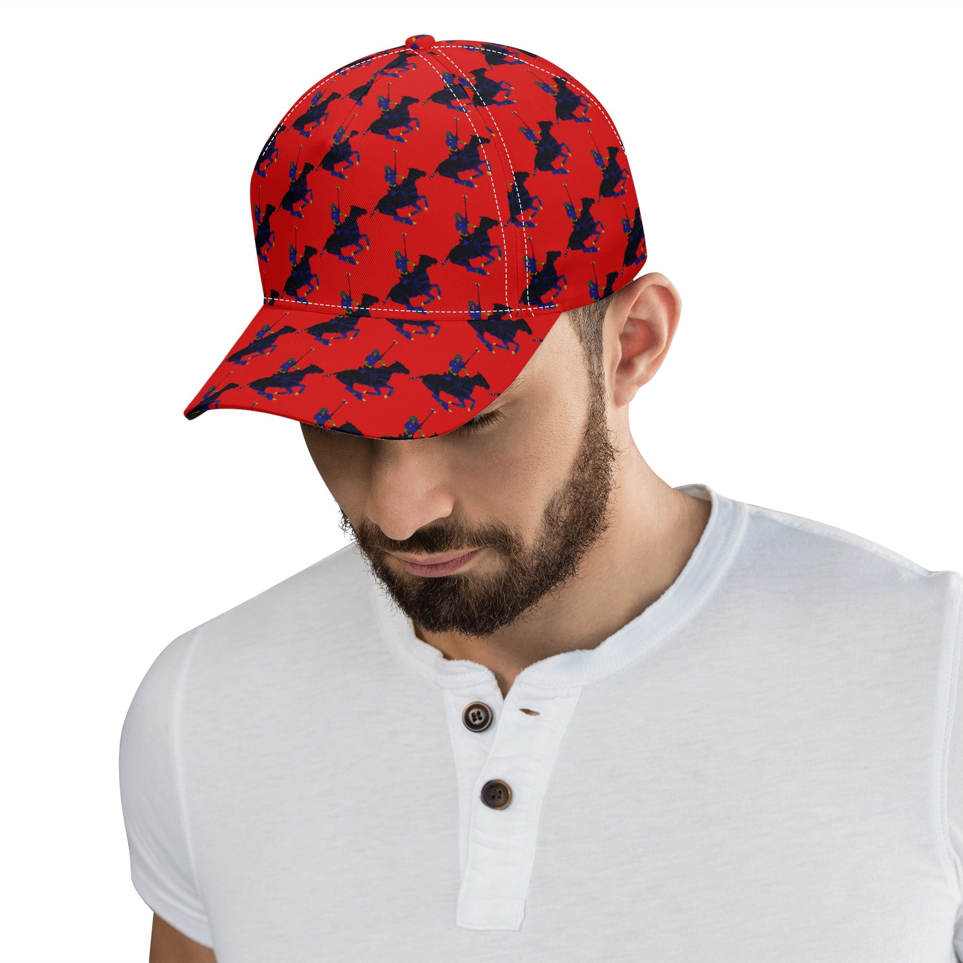 Red Polo Carib Pony Pattern Baseball Cap - HipHatter