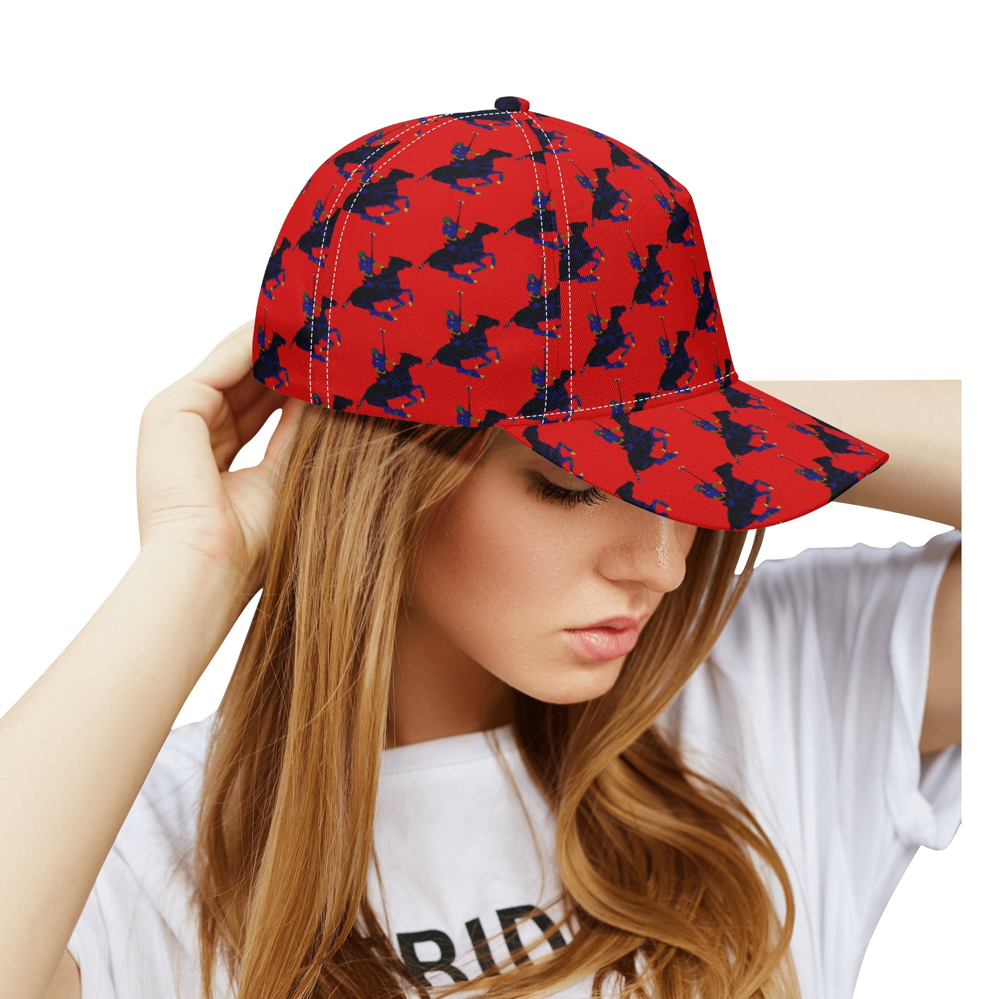 Red Polo Carib Pony Pattern Baseball Cap - HipHatter