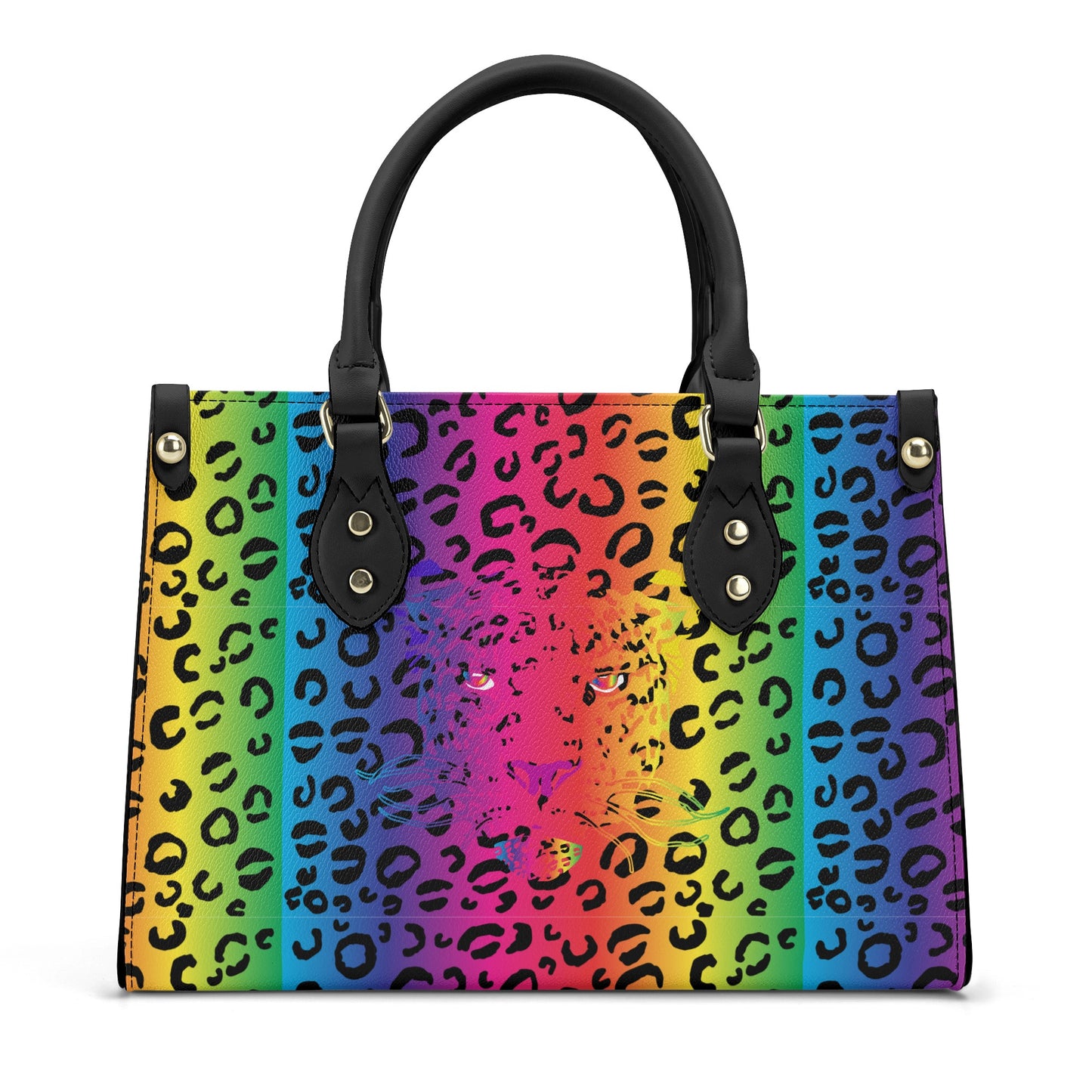 Rainbow Leopard Luxury PU Tote Handbag - HipHatter