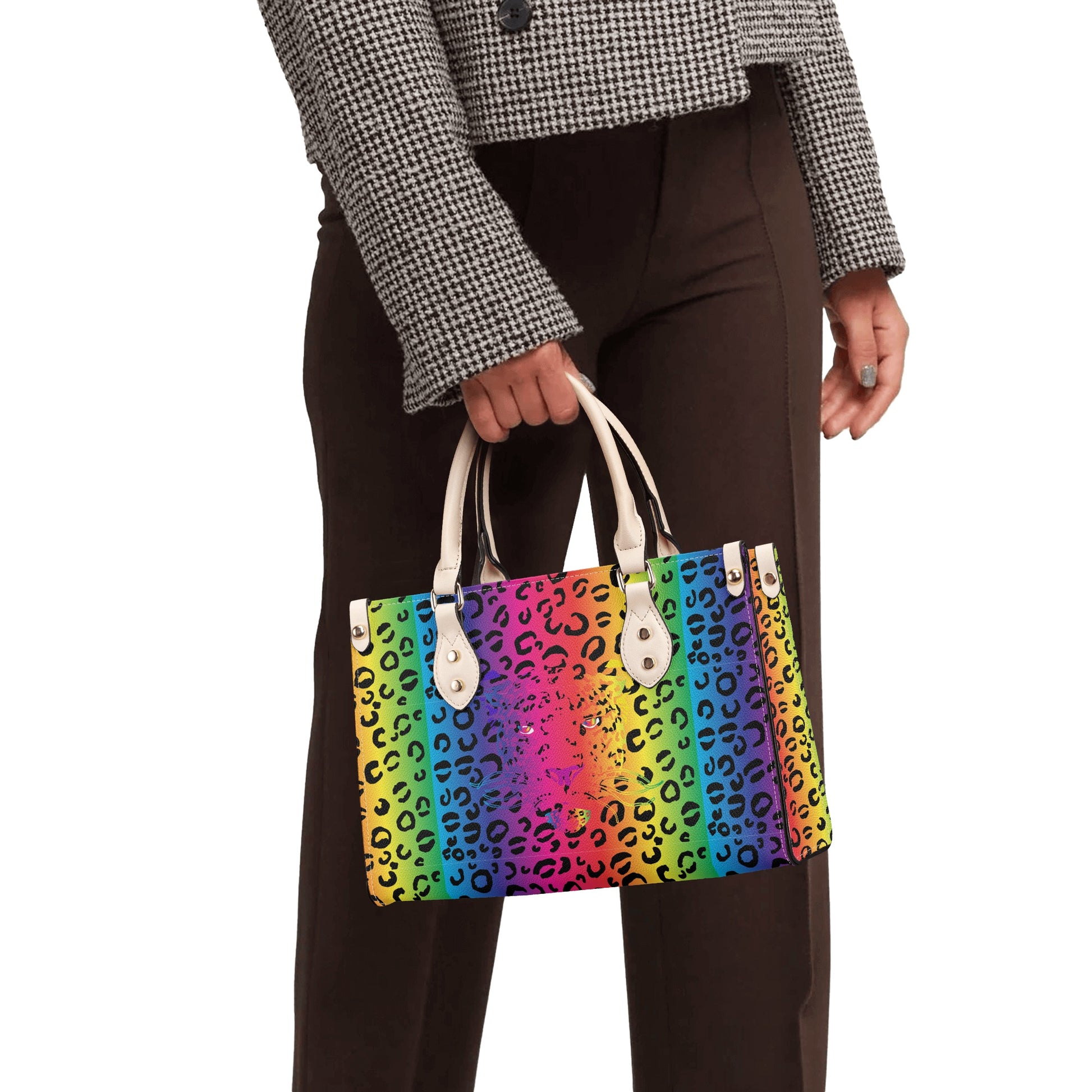 Rainbow Leopard Luxury PU Tote Handbag - HipHatter