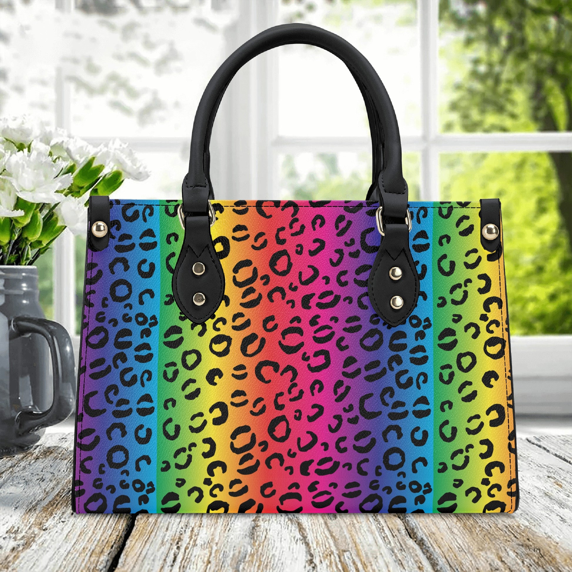 Rainbow Leopard Luxury PU Tote Handbag - HipHatter