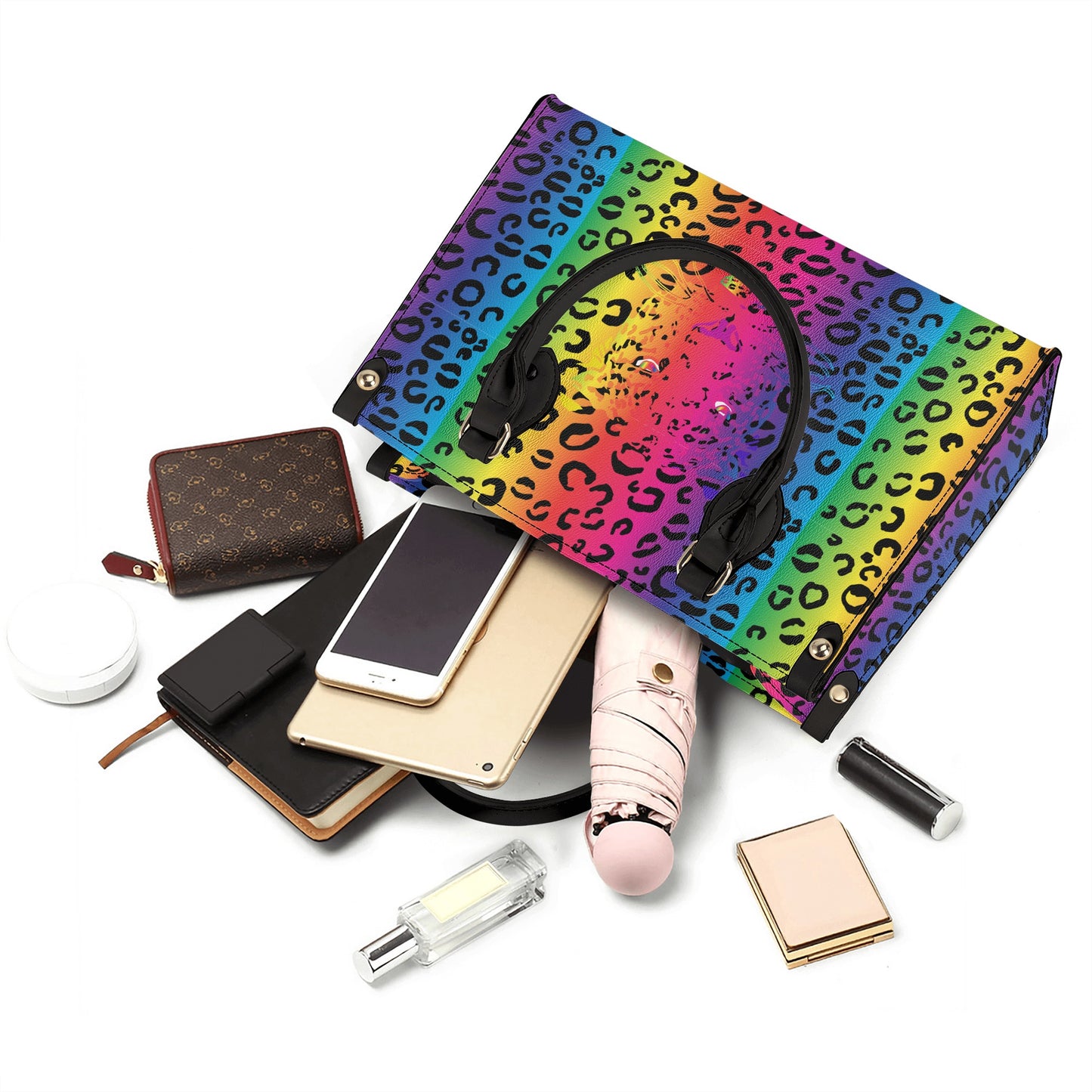 Rainbow Leopard Luxury PU Tote Handbag - HipHatter