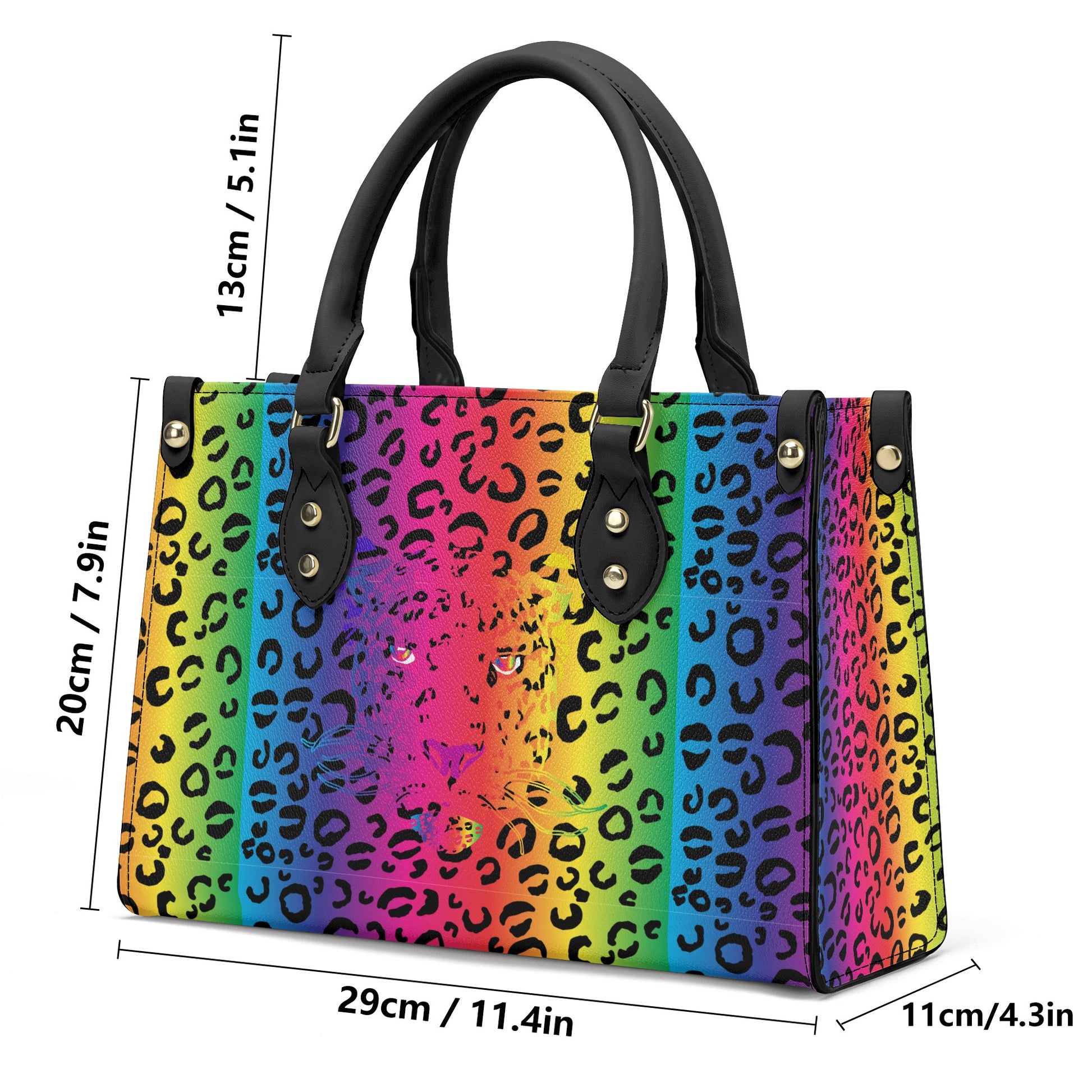 Rainbow Leopard Luxury PU Tote Handbag - HipHatter