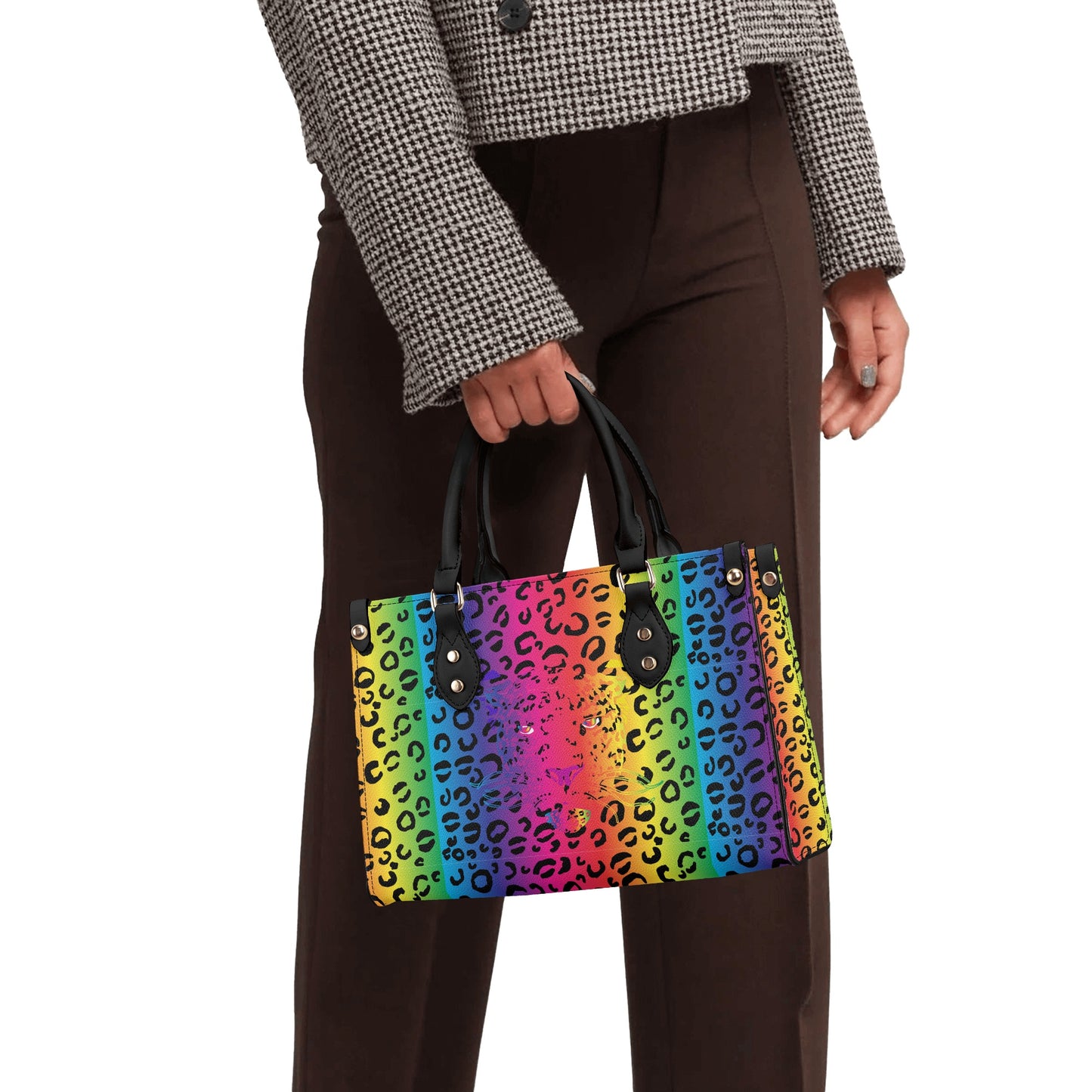Rainbow Leopard Luxury PU Tote Handbag - HipHatter