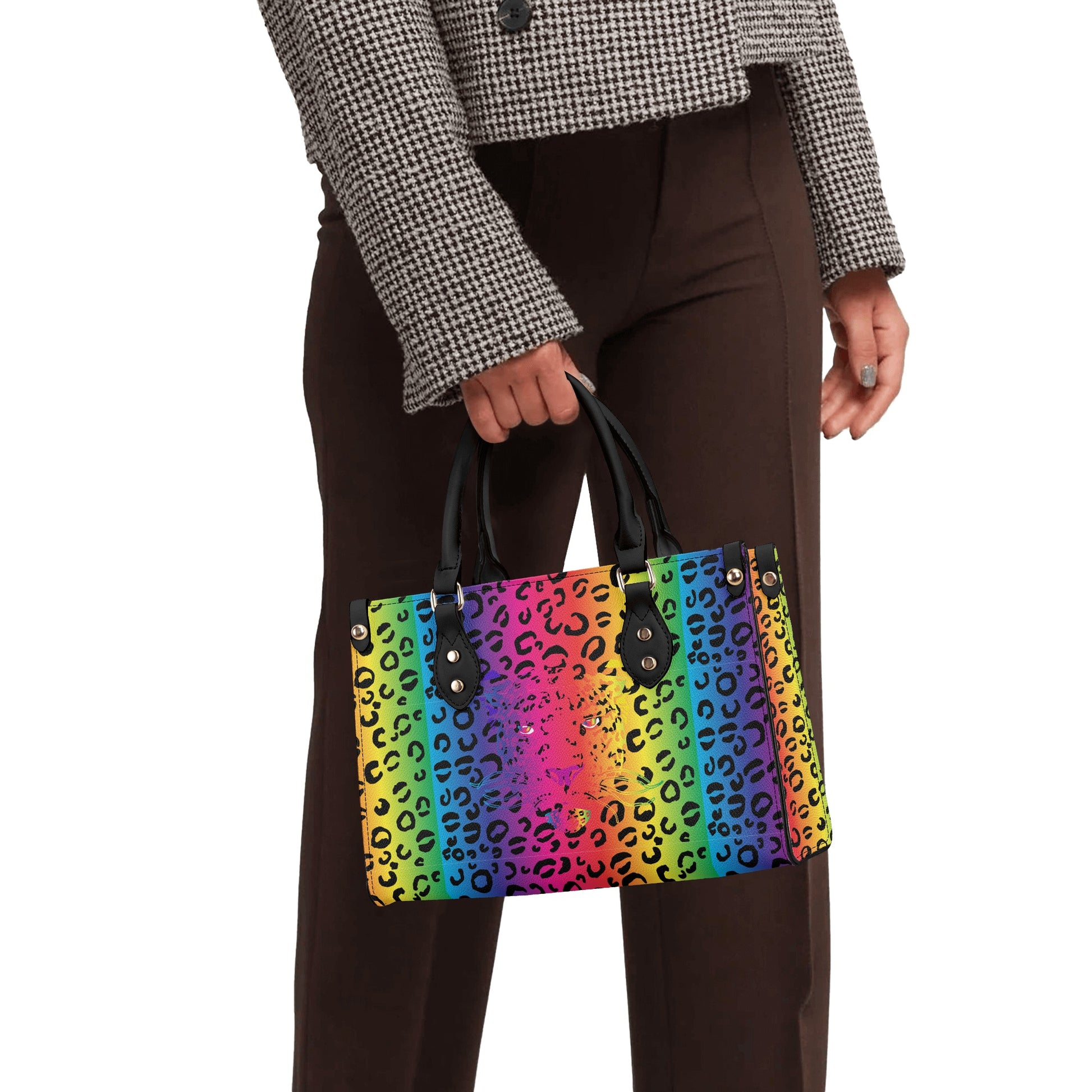 Rainbow Leopard Luxury PU Tote Handbag - HipHatter