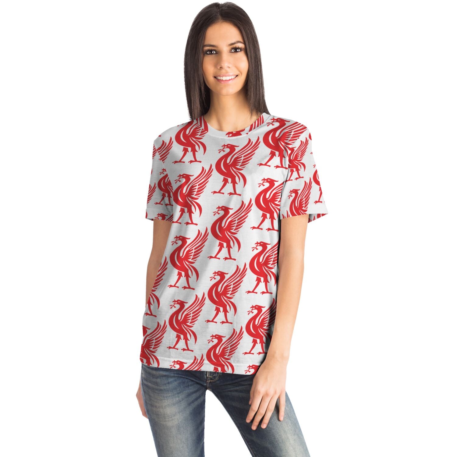 Liverpool Liver Bird Red All Over Print T-Shirt - HipHatter