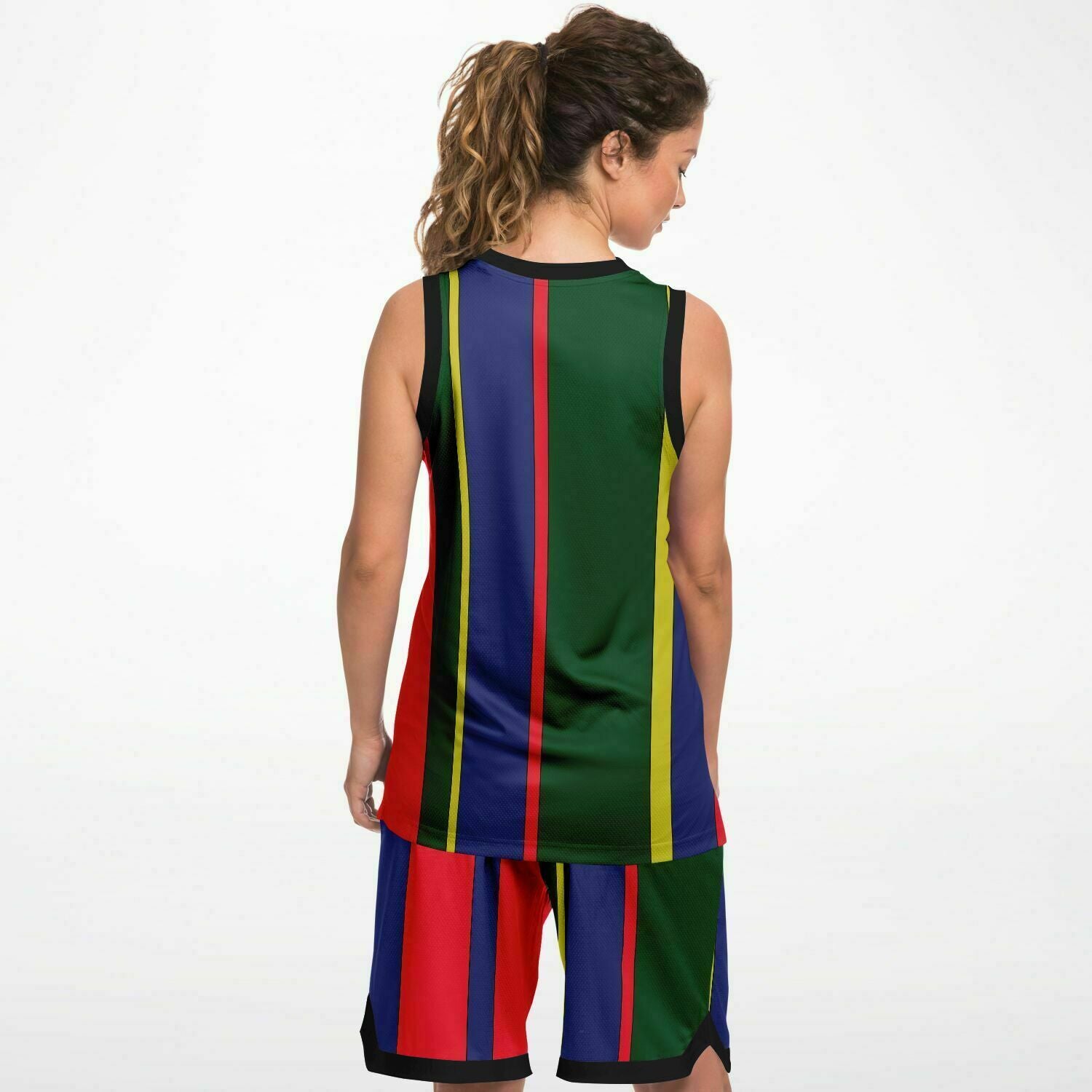 Polo Carib Striped Mesh Basketball Set Jersey and Shorts - HipHatter