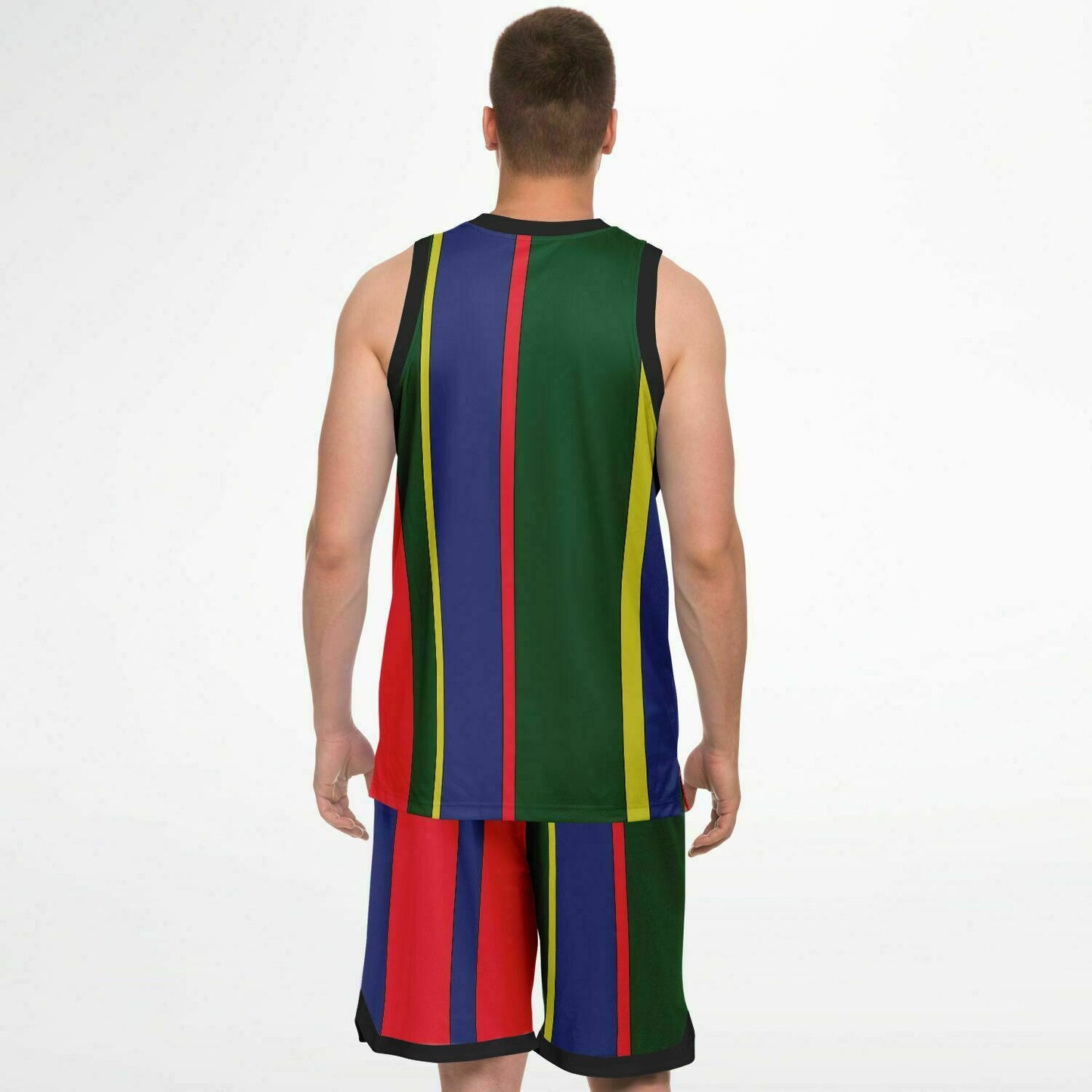 Polo Carib Striped Mesh Basketball Set Jersey and Shorts - HipHatter