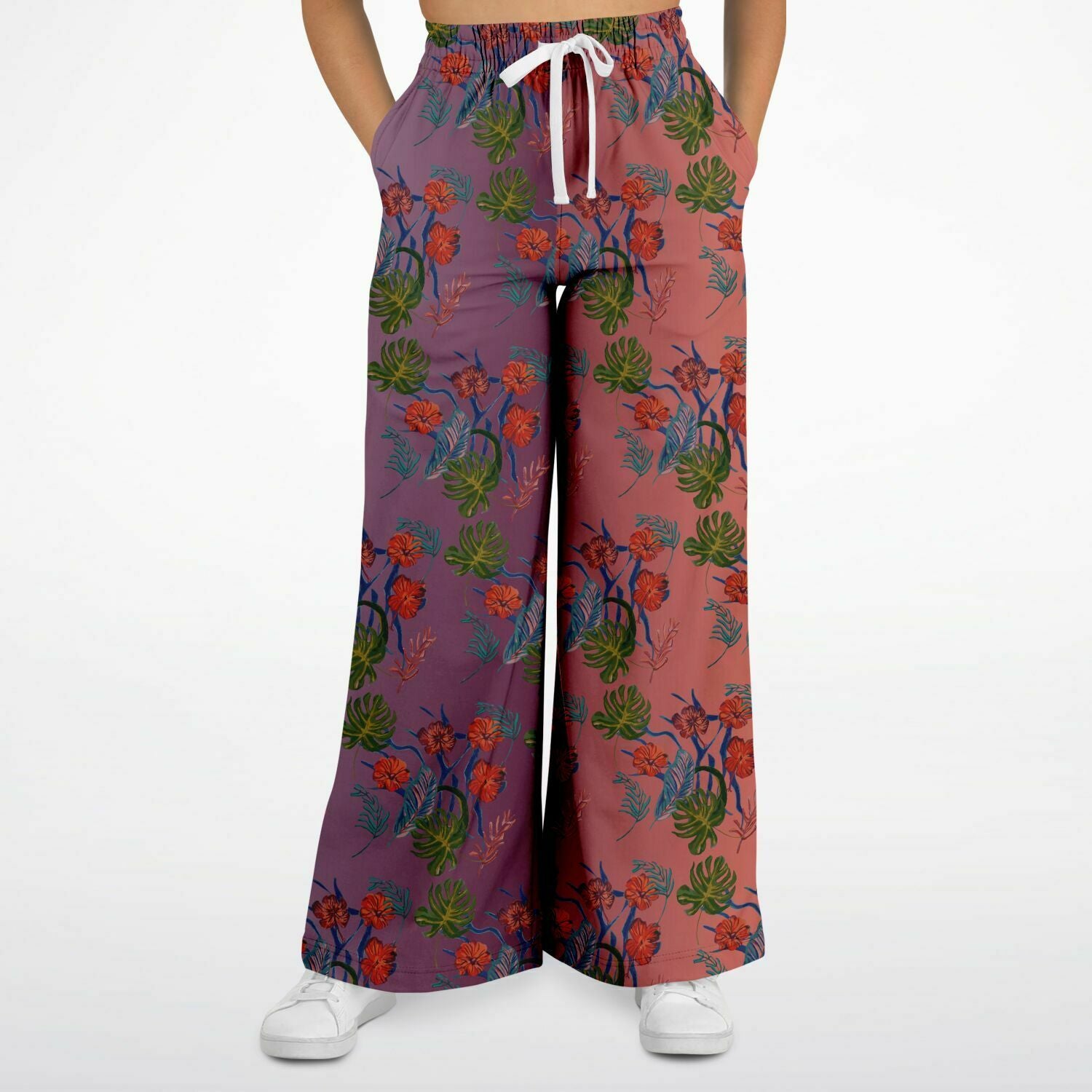 Tropical Floral Print Dawn Flare Trousers - HipHatter