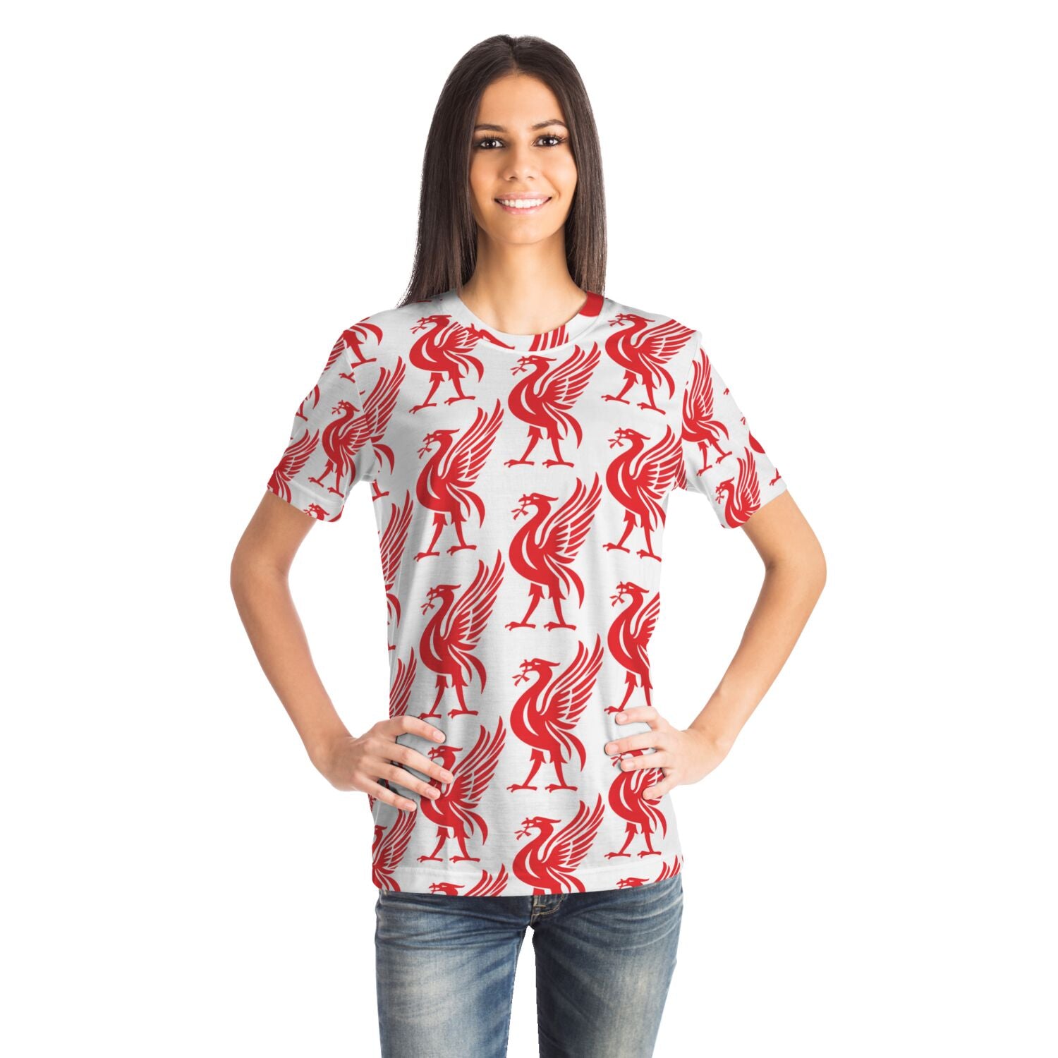 Liverpool Liver Bird Red All Over Print T-Shirt - HipHatter
